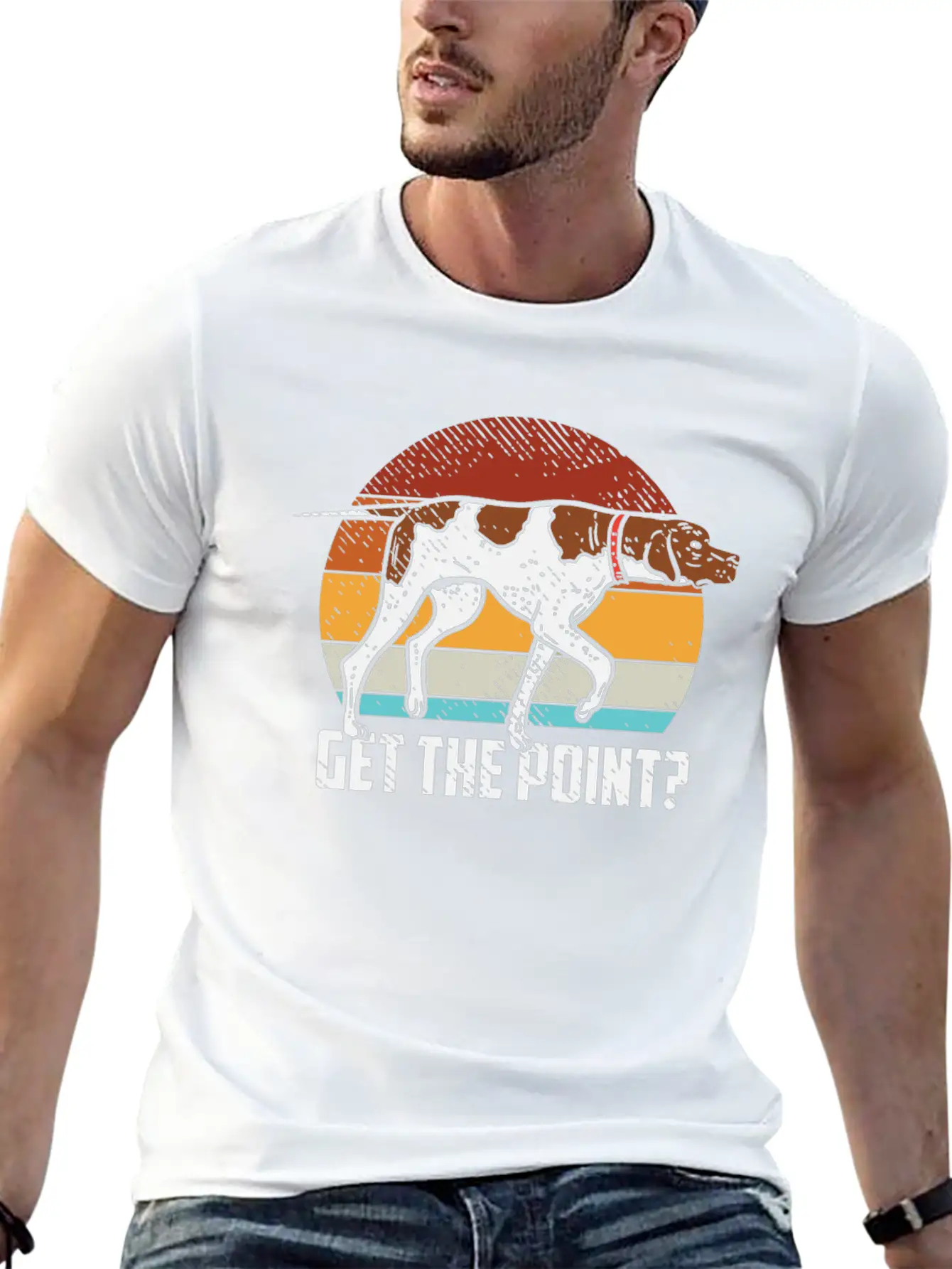 Get The Point German Shorthaired Pointer Dog GSP B Unisex Casual T-Shirt – Clean Design For Daily Comfort