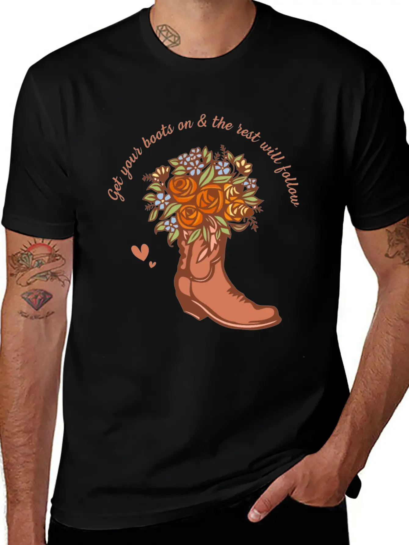 Get Your Boots On & The Rest Will Follow Timeless Short Sleeve Tee – Comfy And Minimalist Design