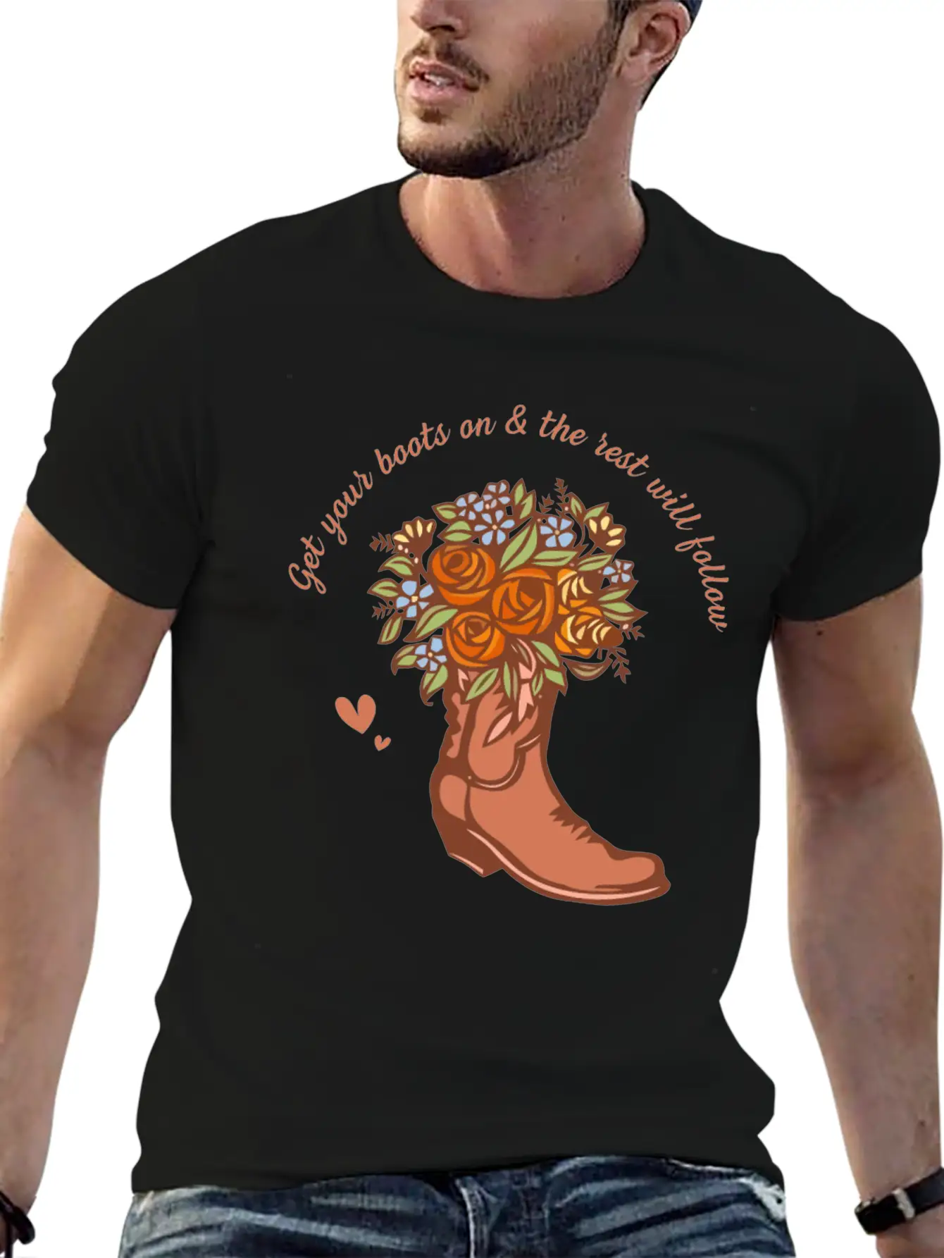 Get Your Boots On & The Rest Will Follow Timeless Short Sleeve Tee – Comfy And Minimalist Design