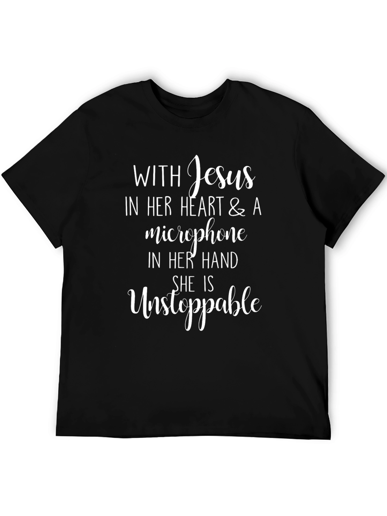 Faith & Microphone T-Shirt: Unstoppable Womens Tee