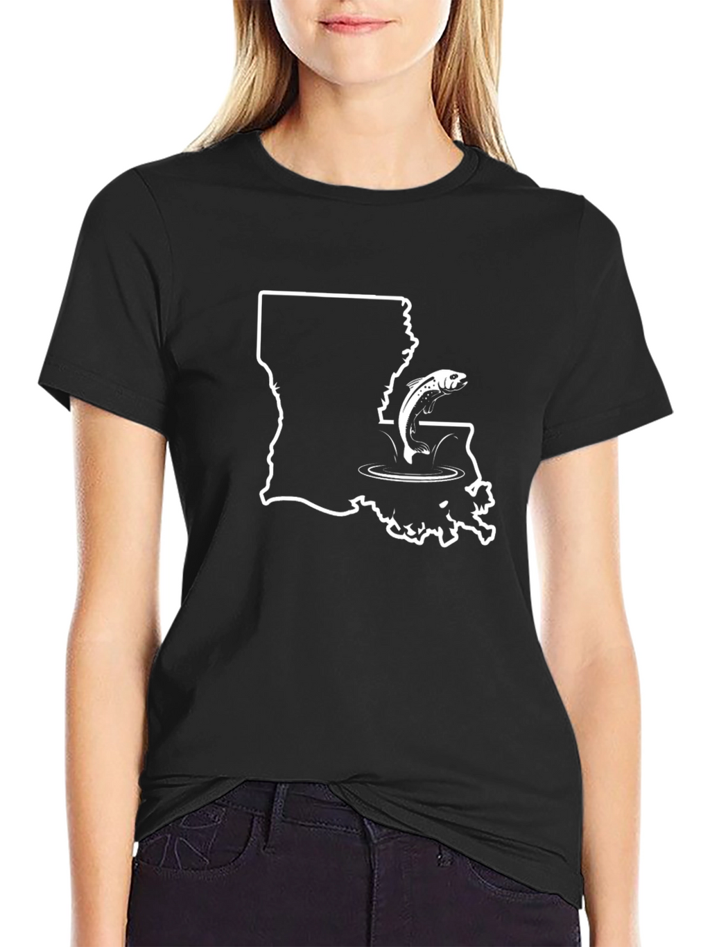 Louisiana Fishing Black T-Shirt
