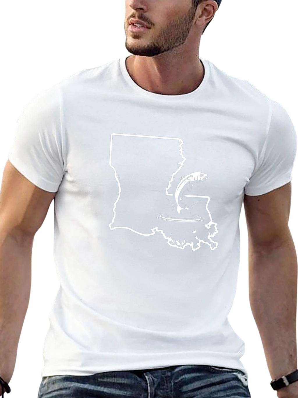 Louisiana Fishing Black T-Shirt
