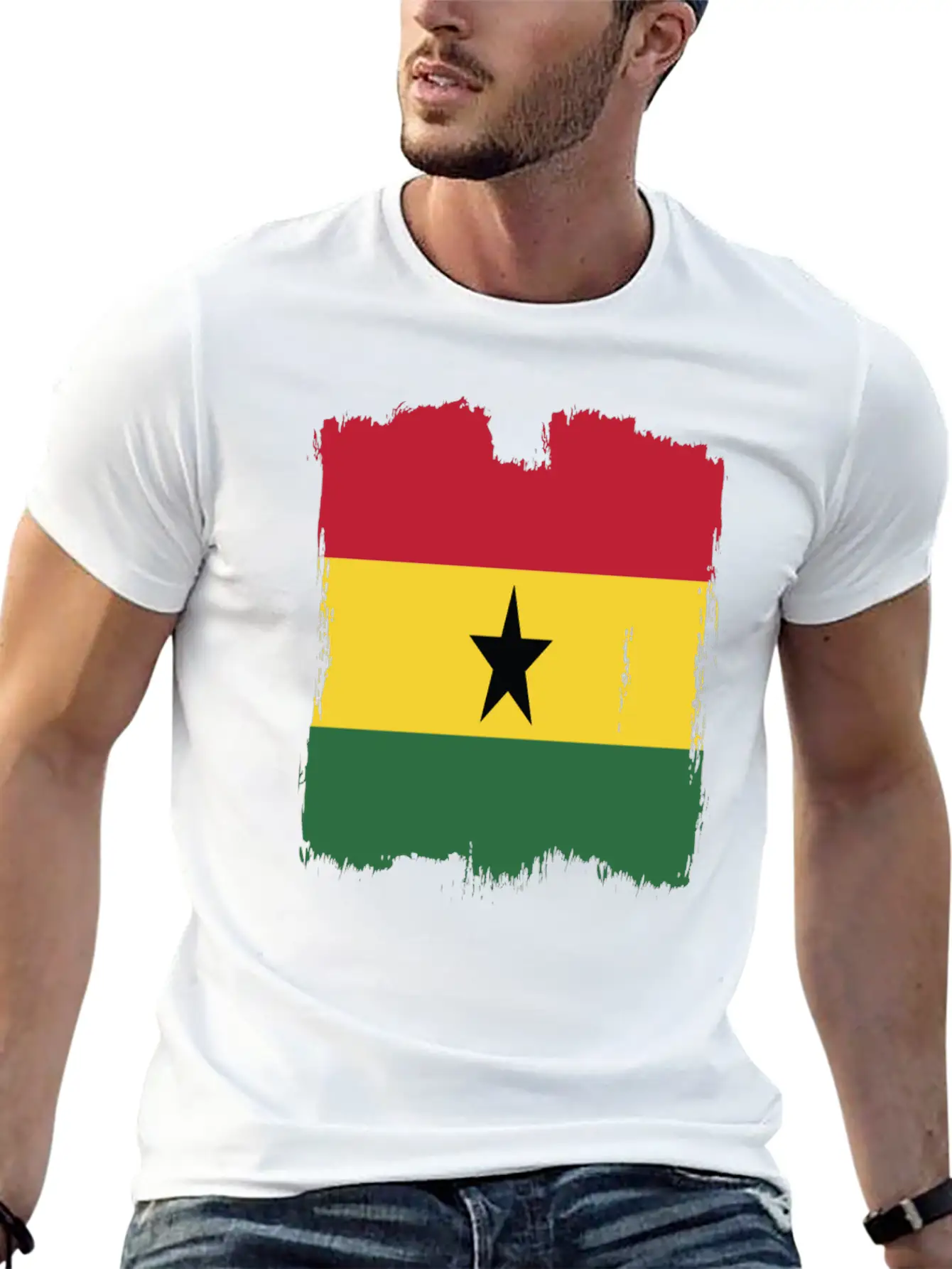 Ghana Flag Breathable Graphic T-Shirt – Perfect For Casual Days