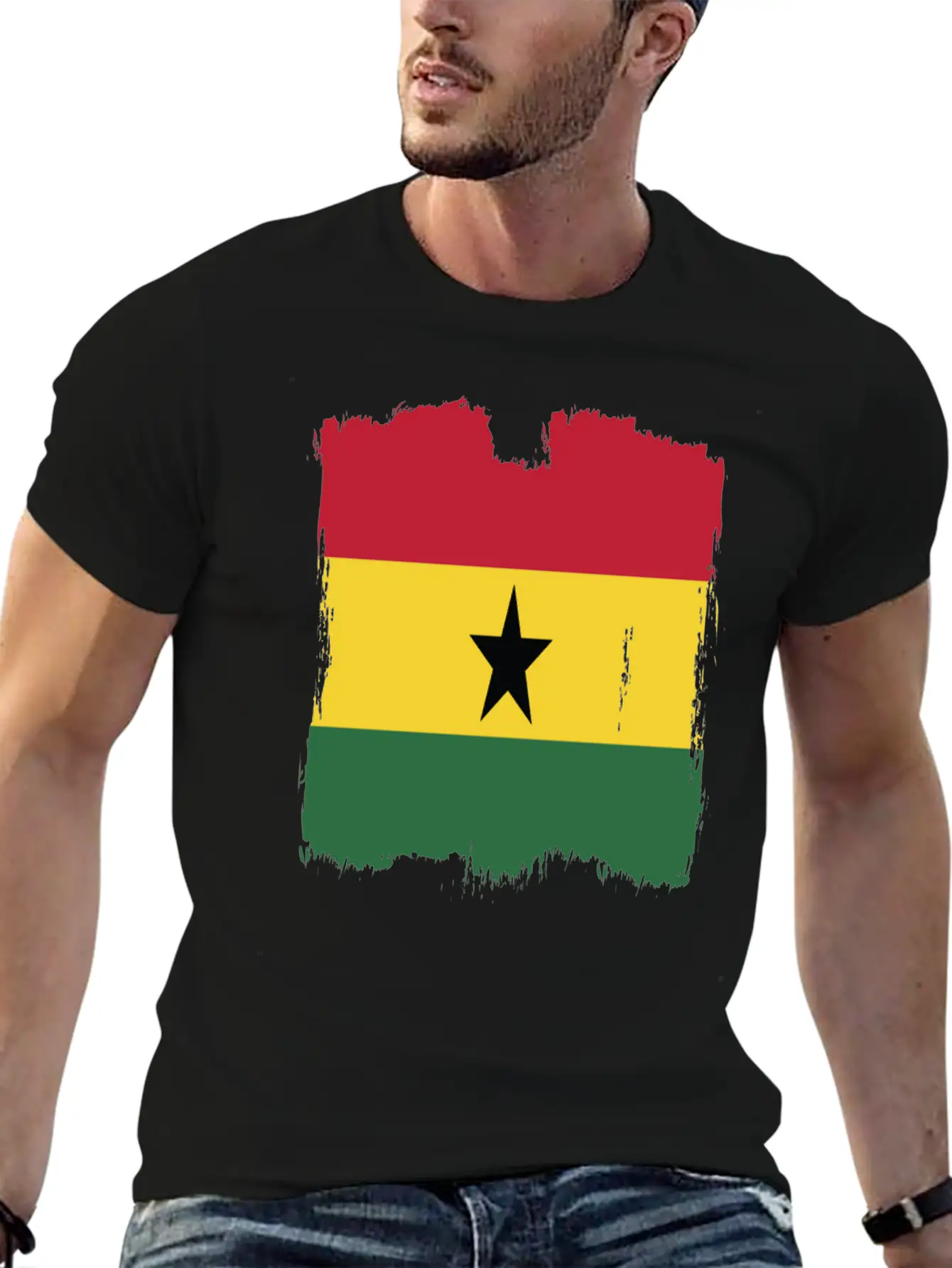 Ghana Flag Breathable Graphic T-Shirt – Perfect For Casual Days