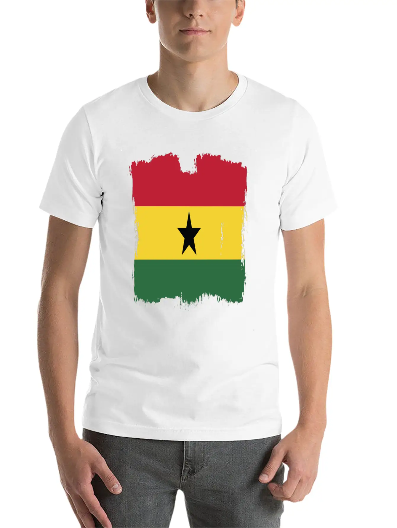 Ghana Flag Breathable Graphic T-Shirt – Perfect For Casual Days