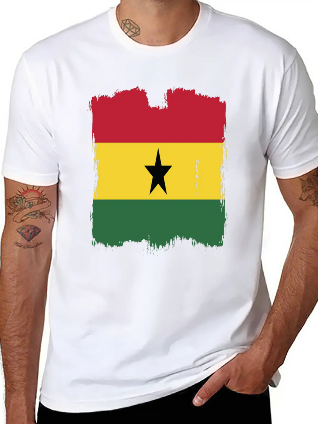 Ghana Flag Breathable Graphic T-Shirt – Perfect For Casual Days