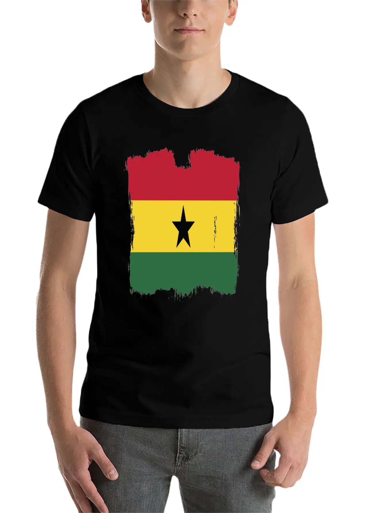 Ghana Flag Breathable Graphic T-Shirt – Perfect For Casual Days
