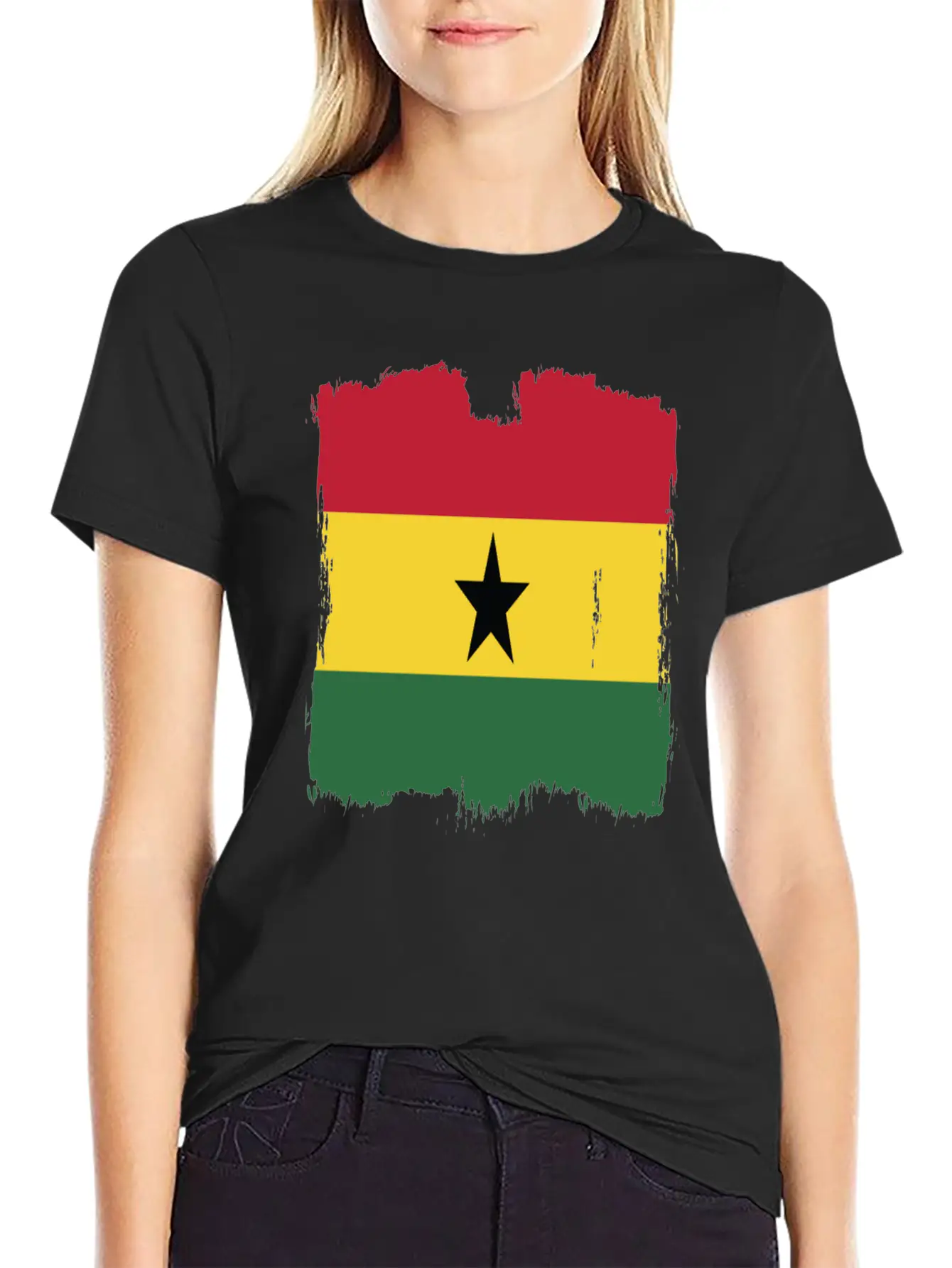 Ghana Flag Breathable Graphic T-Shirt – Perfect For Casual Days