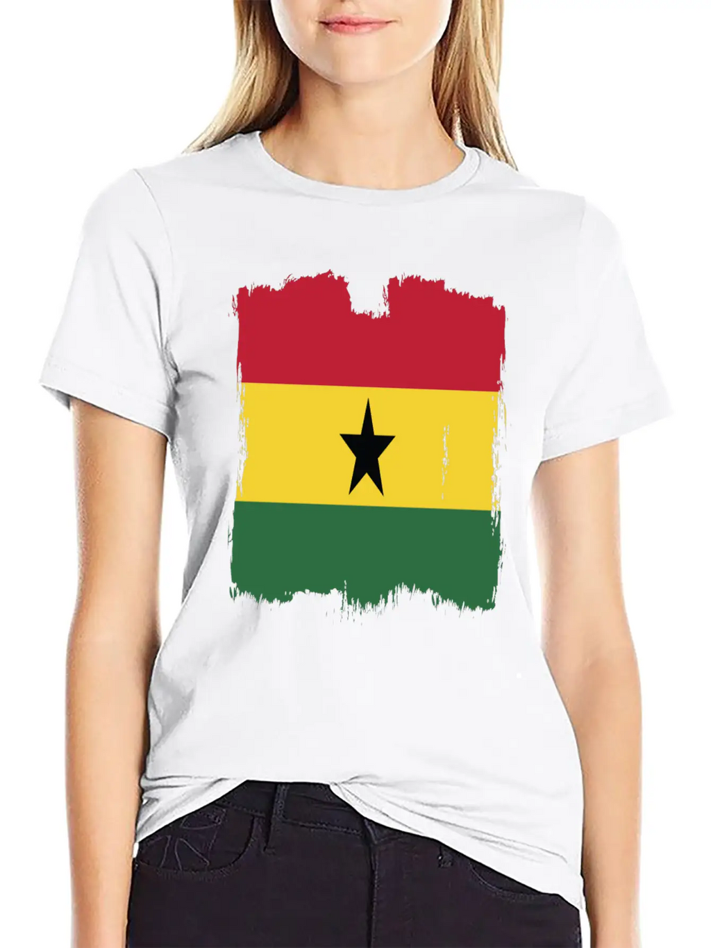 Ghana Flag Breathable Graphic T-Shirt – Perfect For Casual Days