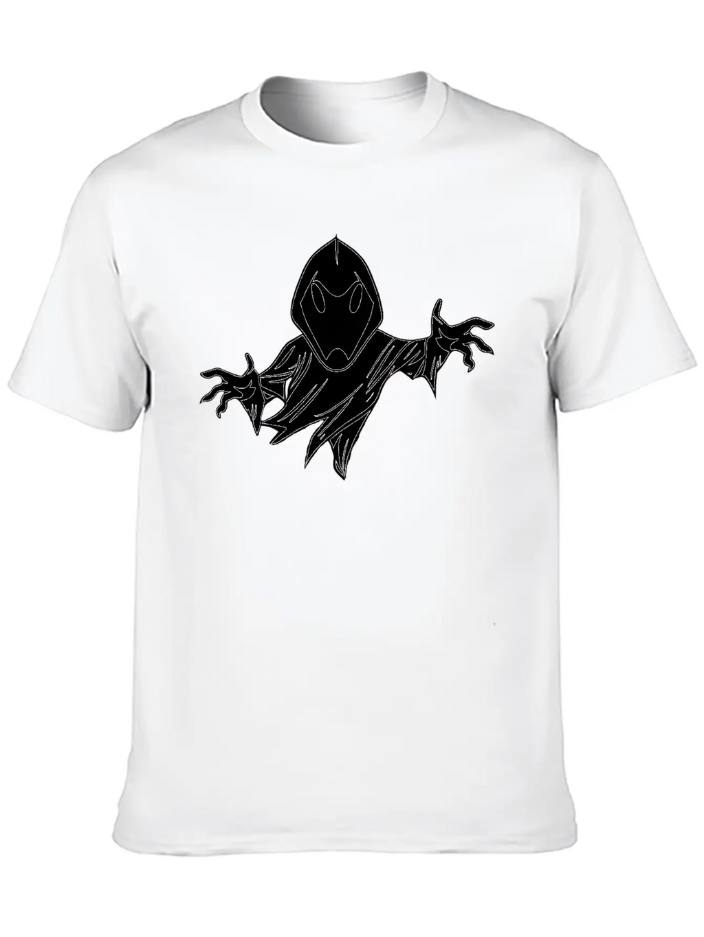 Ghost Black And White Doodle Design Relaxed Everyday Tee – Lightweight And Durable Cotton
