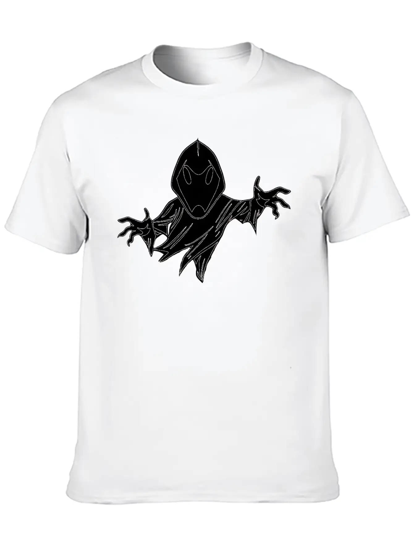 Ghost Black And White Doodle Design Relaxed Everyday Tee – Lightweight And Durable Cotton