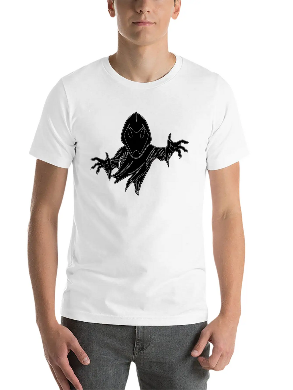 Ghost Black And White Doodle Design Relaxed Everyday Tee – Lightweight And Durable Cotton