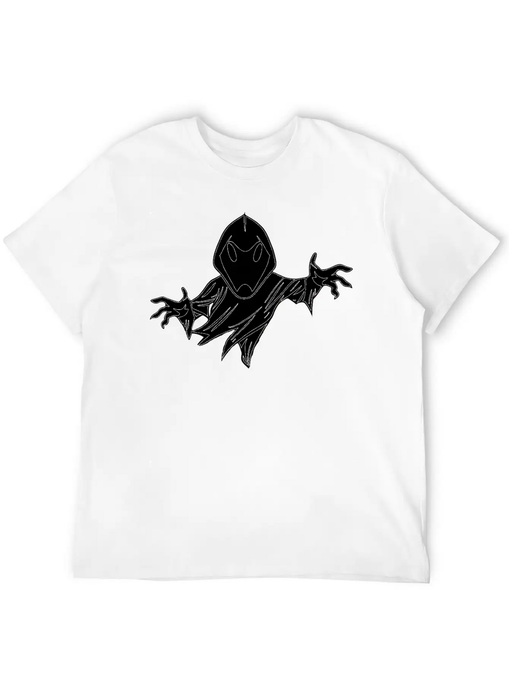 Ghost Black And White Doodle Design Relaxed Everyday Tee – Lightweight And Durable Cotton