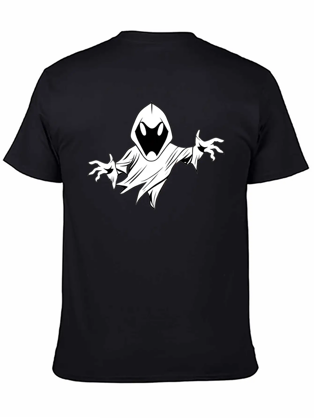 Ghost Black And White Doodle Design Relaxed Everyday Tee – Lightweight And Durable Cotton