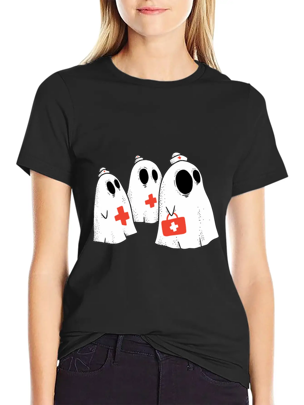Ghost Nurses Funny Halloween Shirts 2019 Stylish Everyday T-Shirt – Unisex Basic Cotton Tee