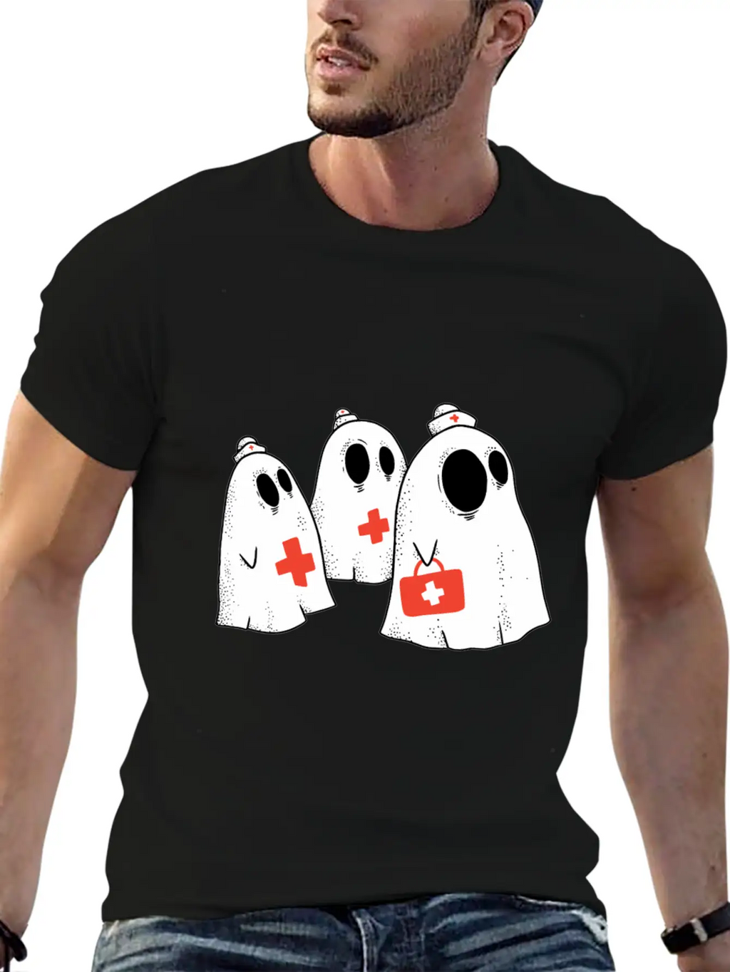 Ghost Nurses Funny Halloween Shirts 2019 Stylish Everyday T-Shirt – Unisex Basic Cotton Tee
