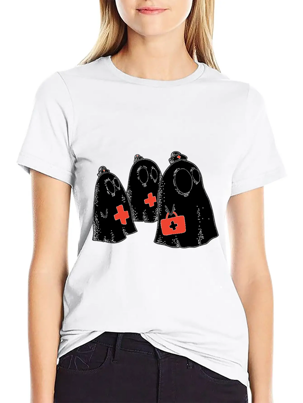 Ghost Nurses Funny Halloween Shirts 2019 Stylish Everyday T-Shirt – Unisex Basic Cotton Tee