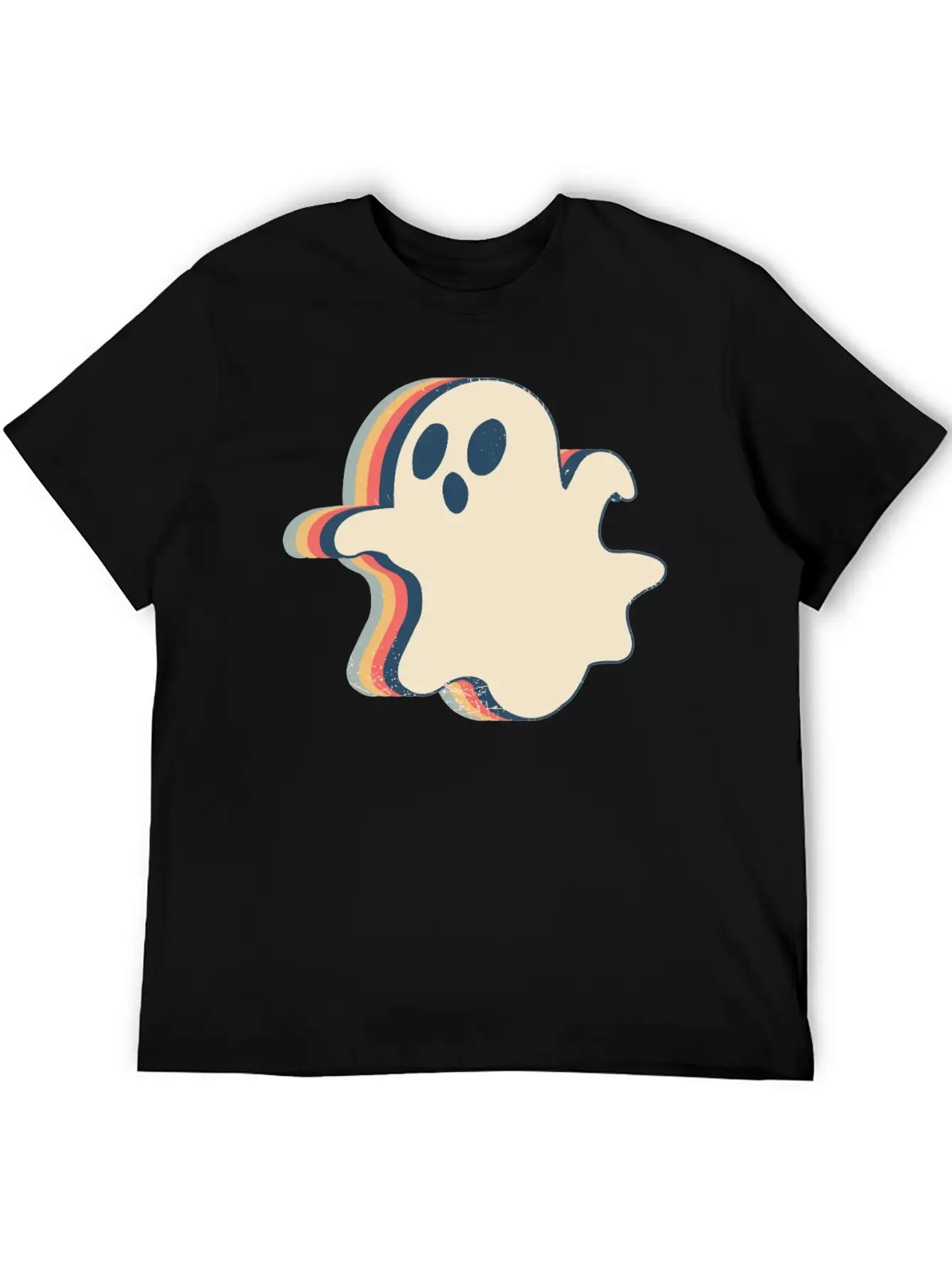 Ghost Spooky Halloween Retro Line Art Classic Cotton Tee – Unisex Comfort For Any Season