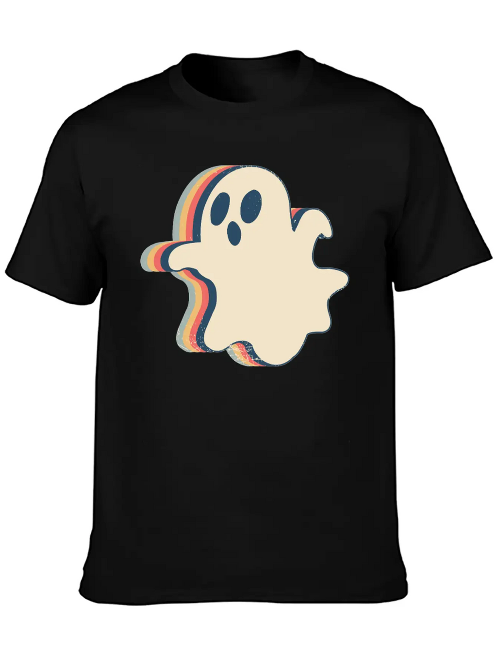 Ghost Spooky Halloween Retro Line Art Classic Cotton Tee – Unisex Comfort For Any Season
