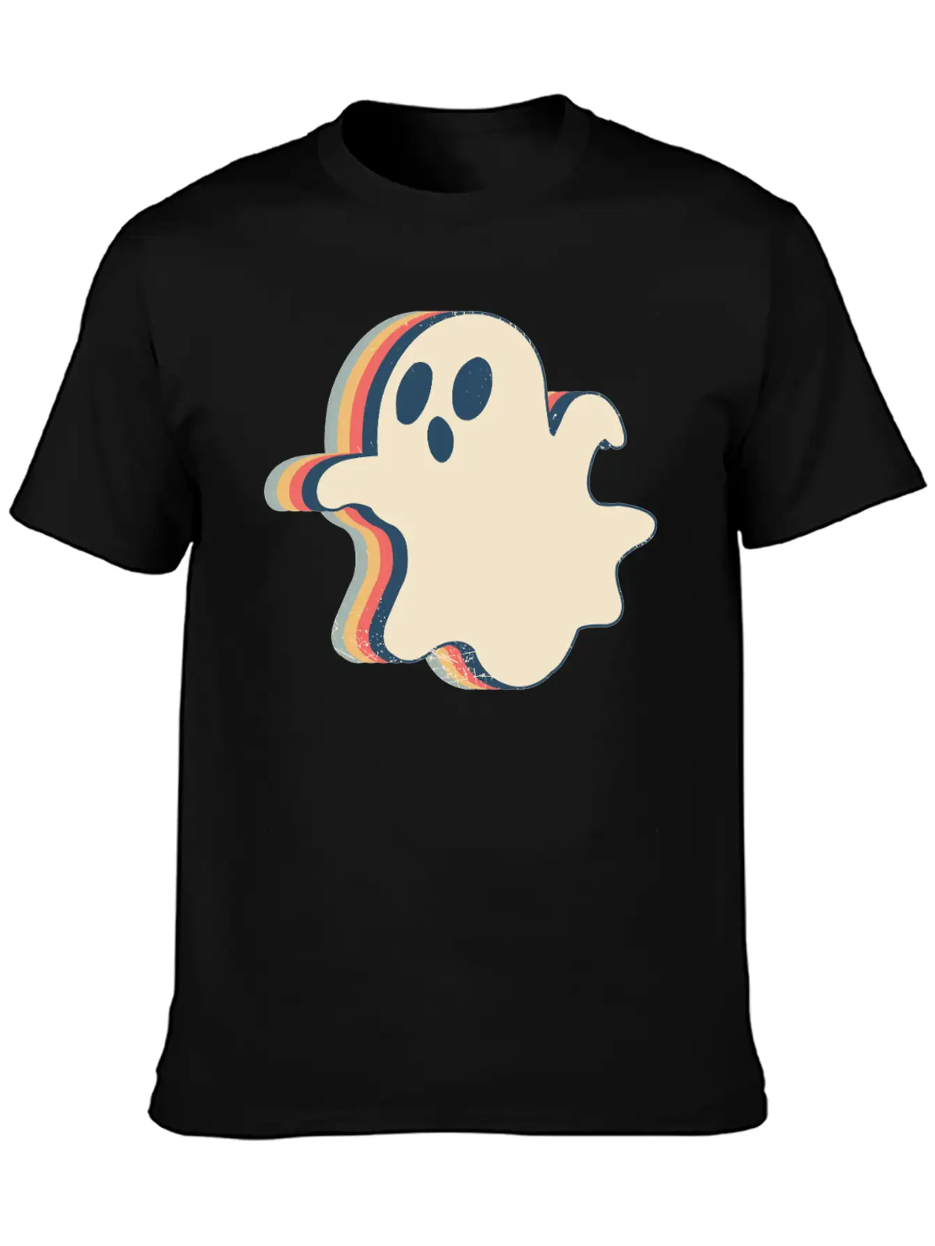 Ghost Spooky Halloween Retro Line Art Classic Cotton Tee – Unisex Comfort For Any Season