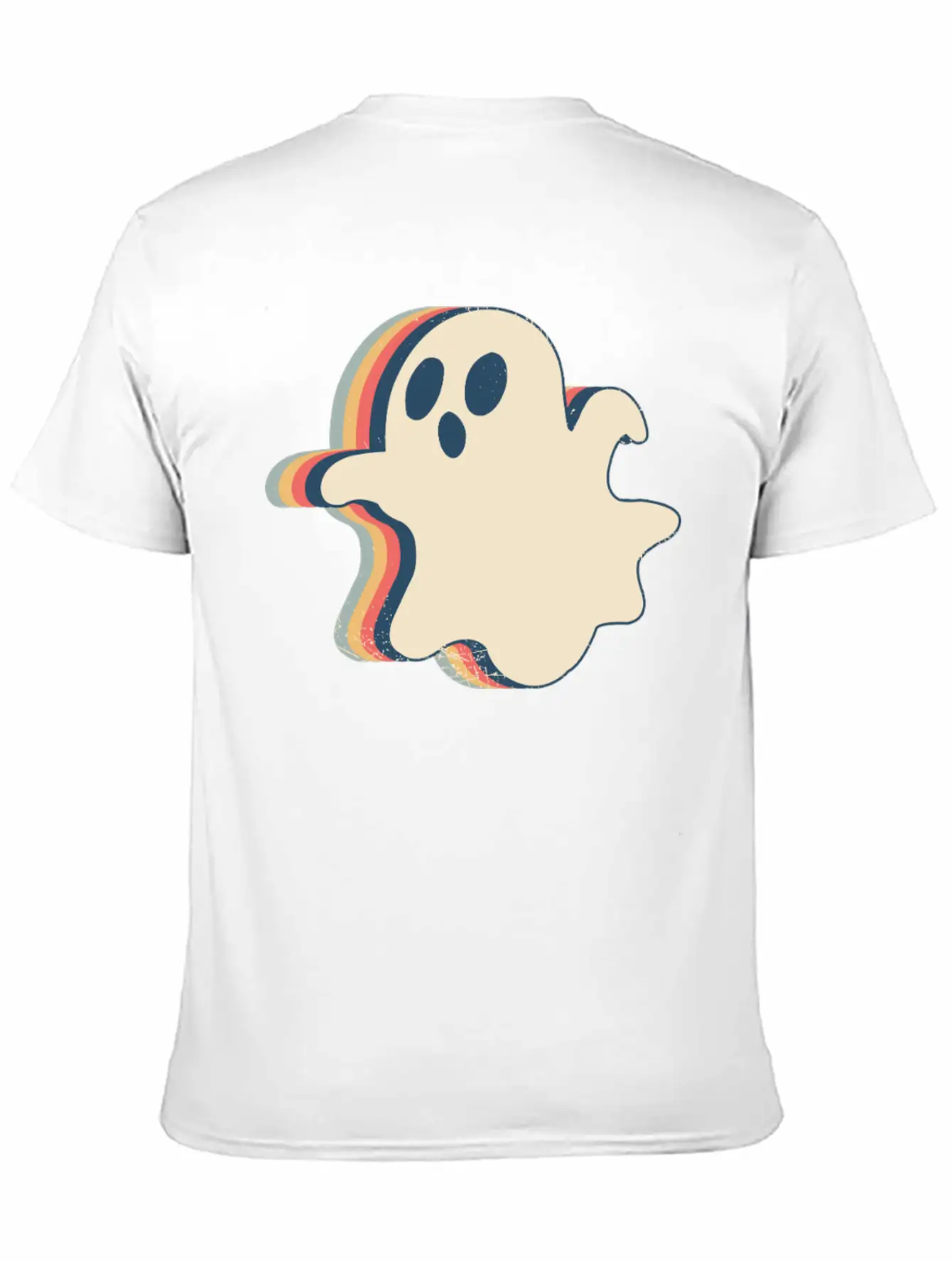 Ghost Spooky Halloween Retro Line Art Classic Cotton Tee – Unisex Comfort For Any Season