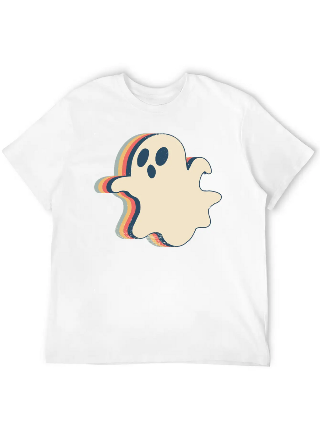 Ghost Spooky Halloween Retro Line Art Classic Cotton Tee – Unisex Comfort For Any Season