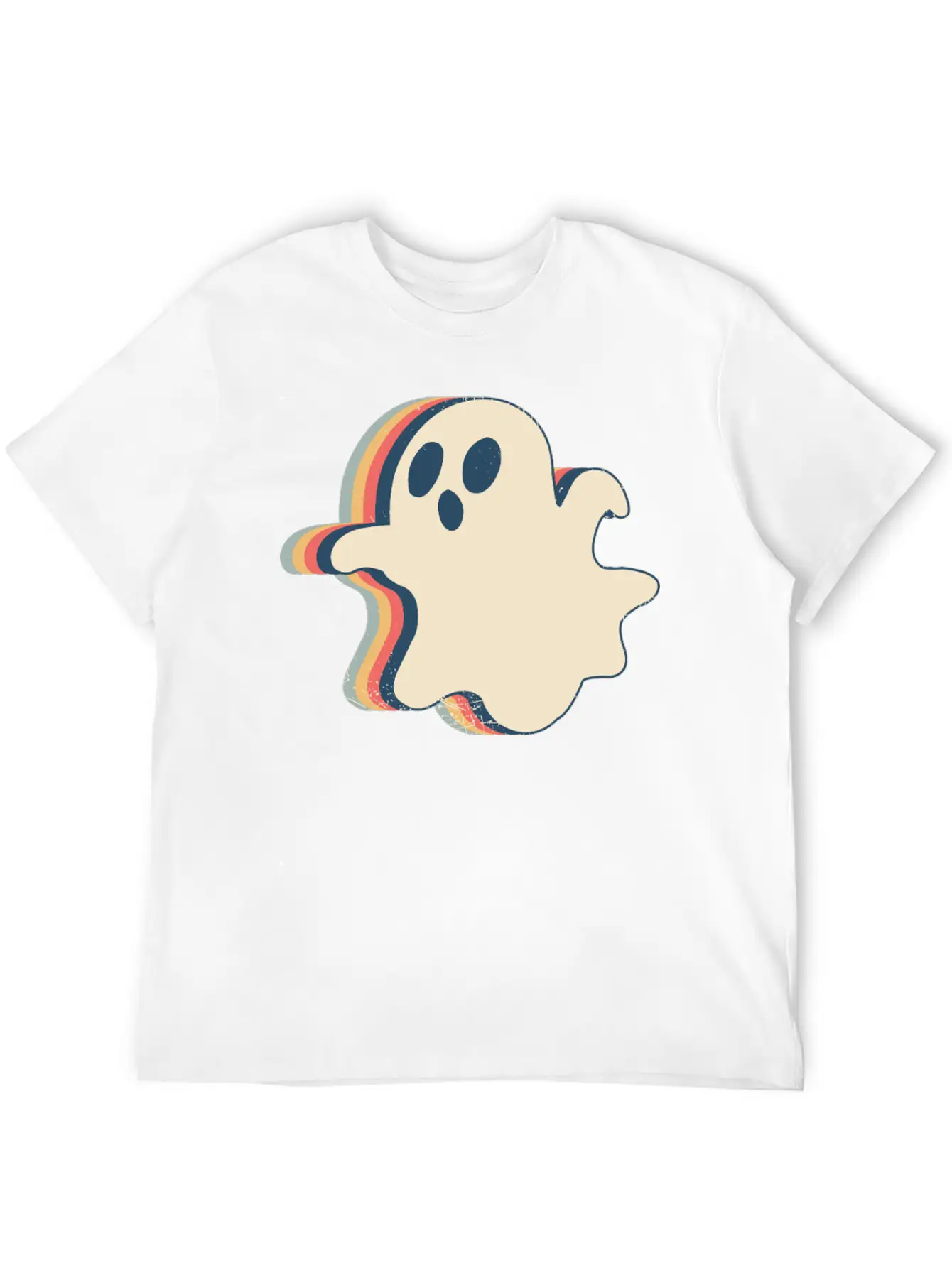 Ghost Spooky Halloween Retro Line Art Classic Cotton Tee – Unisex Comfort For Any Season