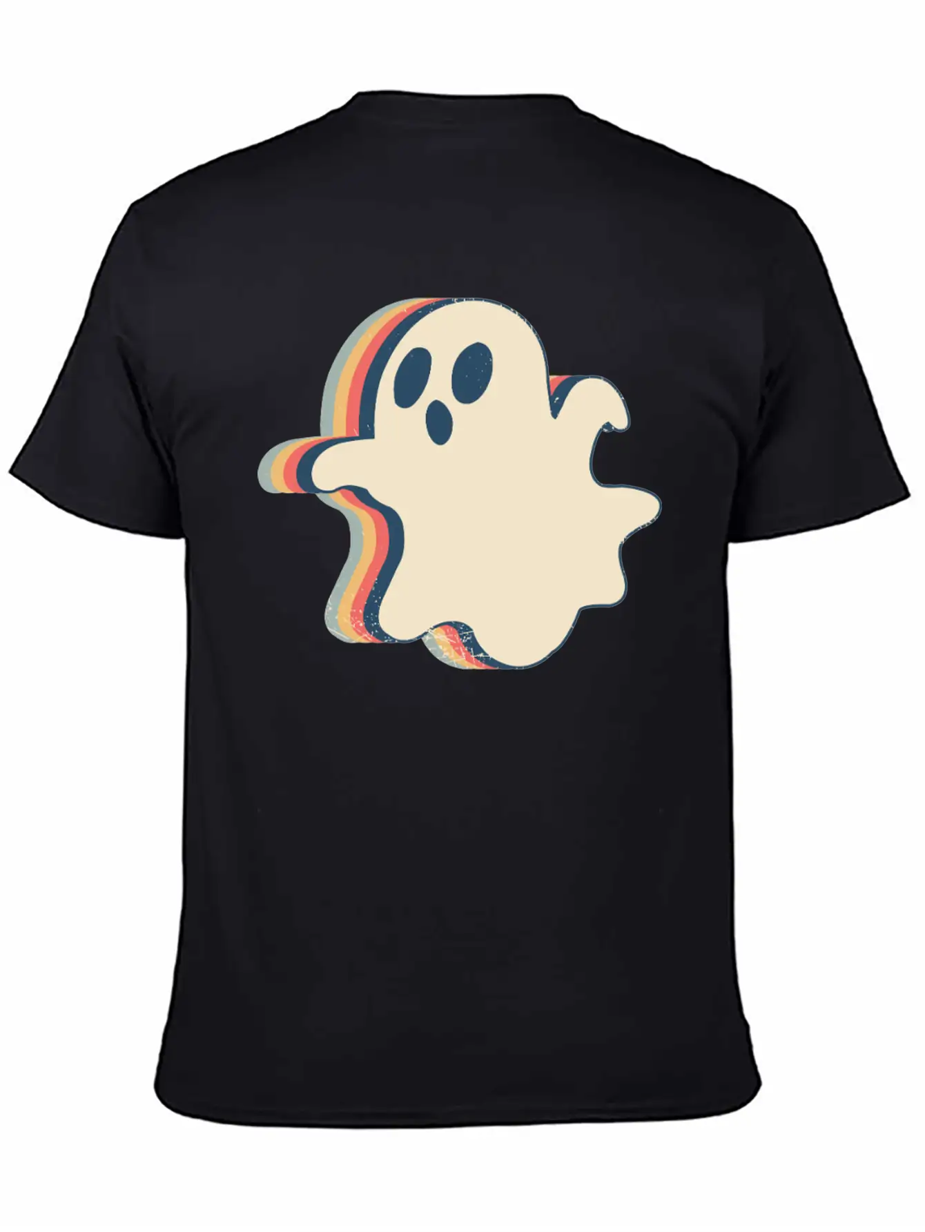 Ghost Spooky Halloween Retro Line Art Classic Cotton Tee – Unisex Comfort For Any Season