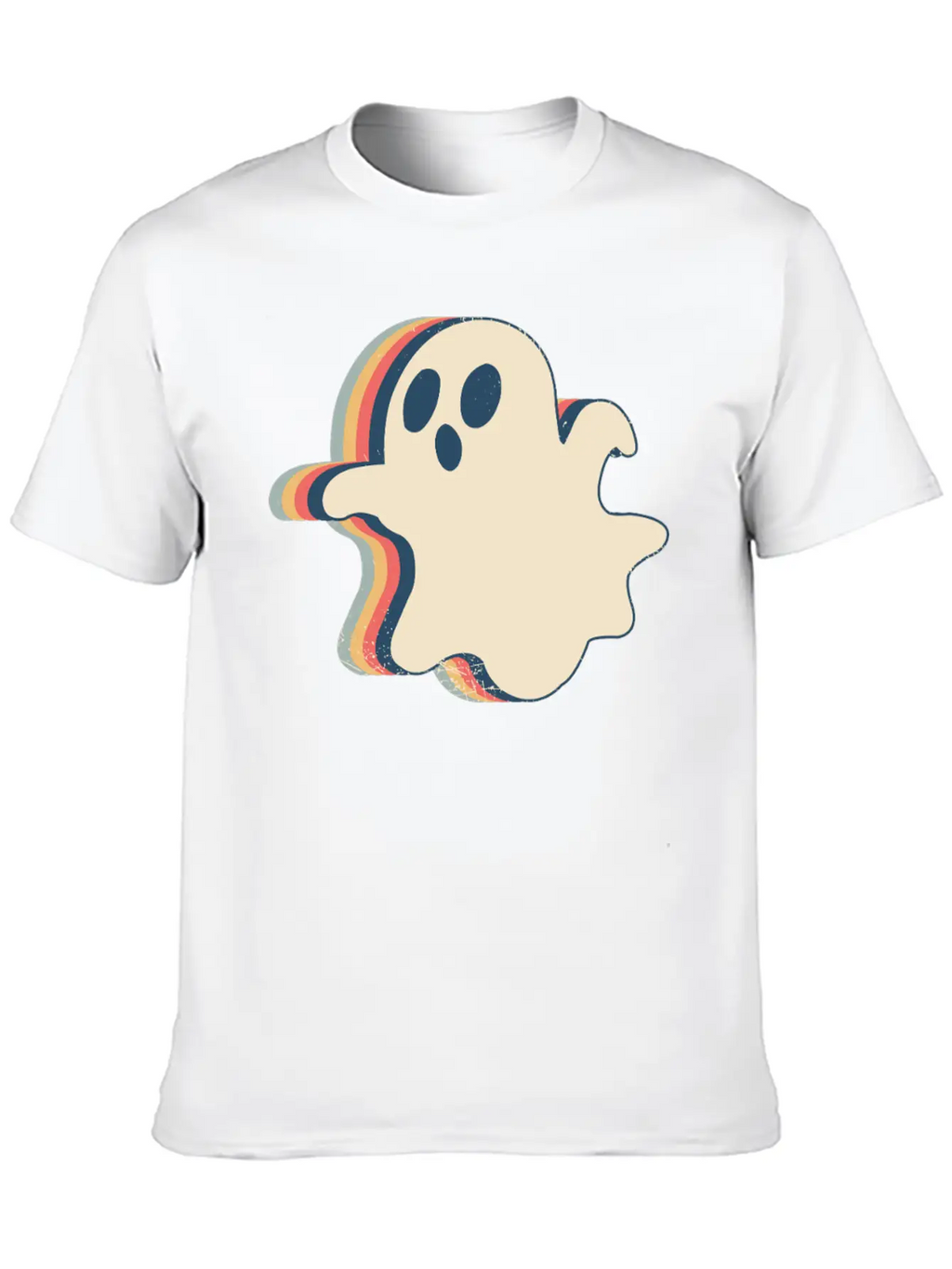 Ghost Spooky Halloween Retro Line Art Classic Cotton Tee – Unisex Comfort For Any Season