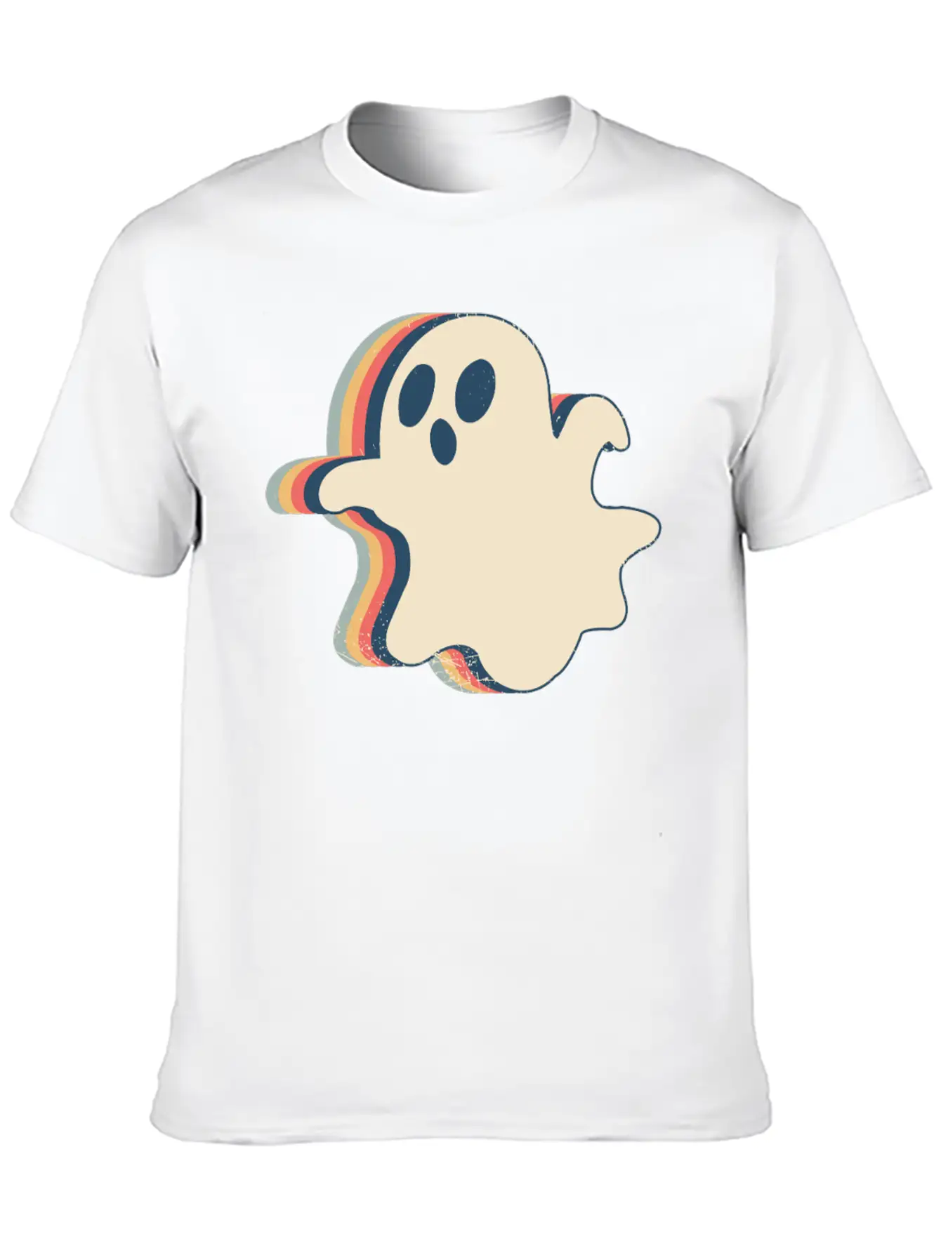Ghost Spooky Halloween Retro Line Art Classic Cotton Tee – Unisex Comfort For Any Season