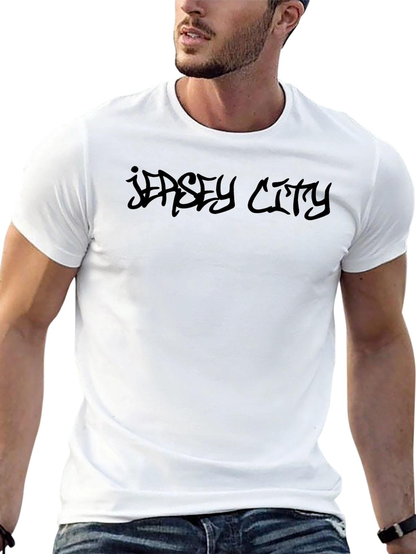 Jersey City Black Graphic Tee - Urban Style