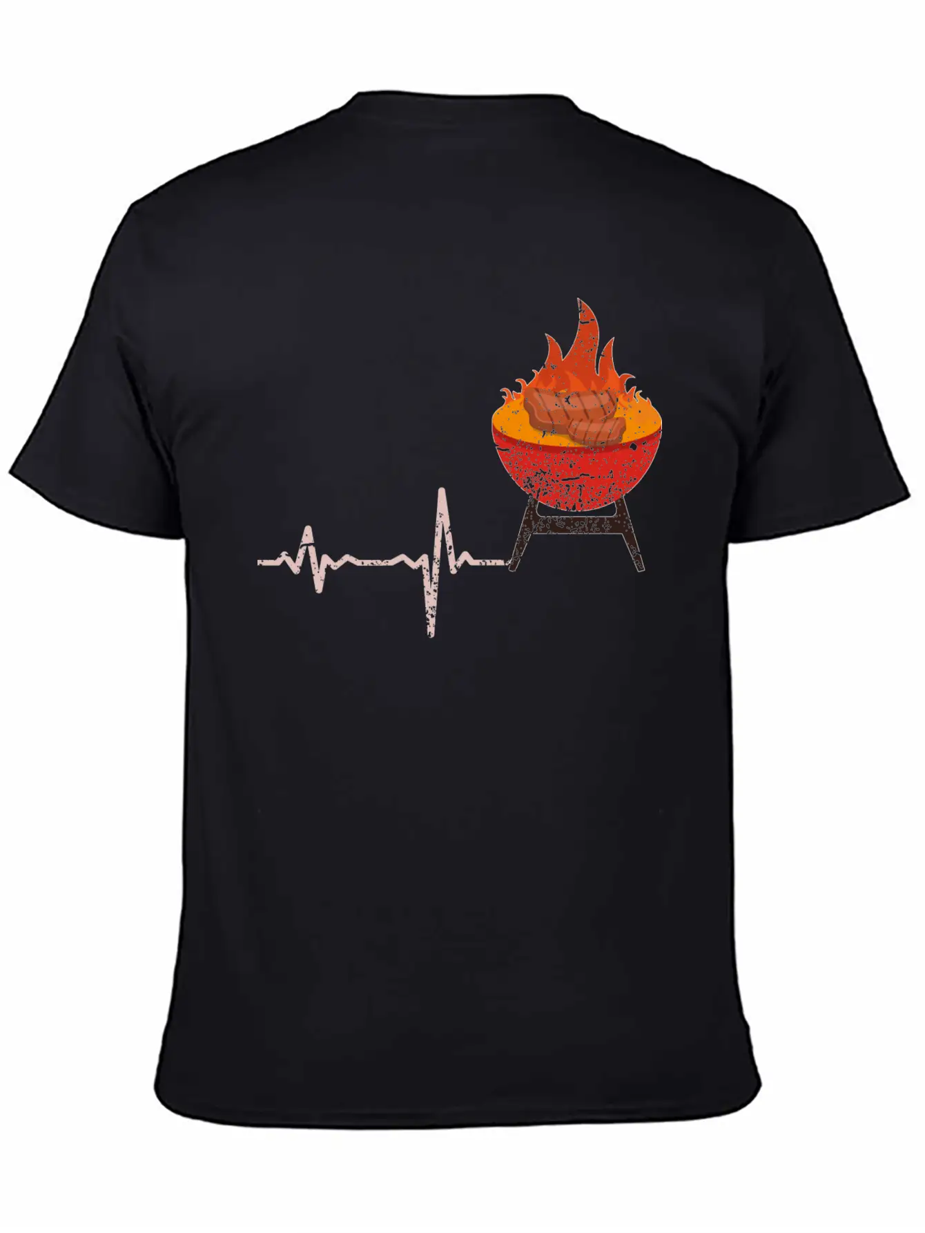 Gift Heartbeat BBQ Barbeque Steak Timeless Short Sleeve Tee – Comfy And Minimalist Design