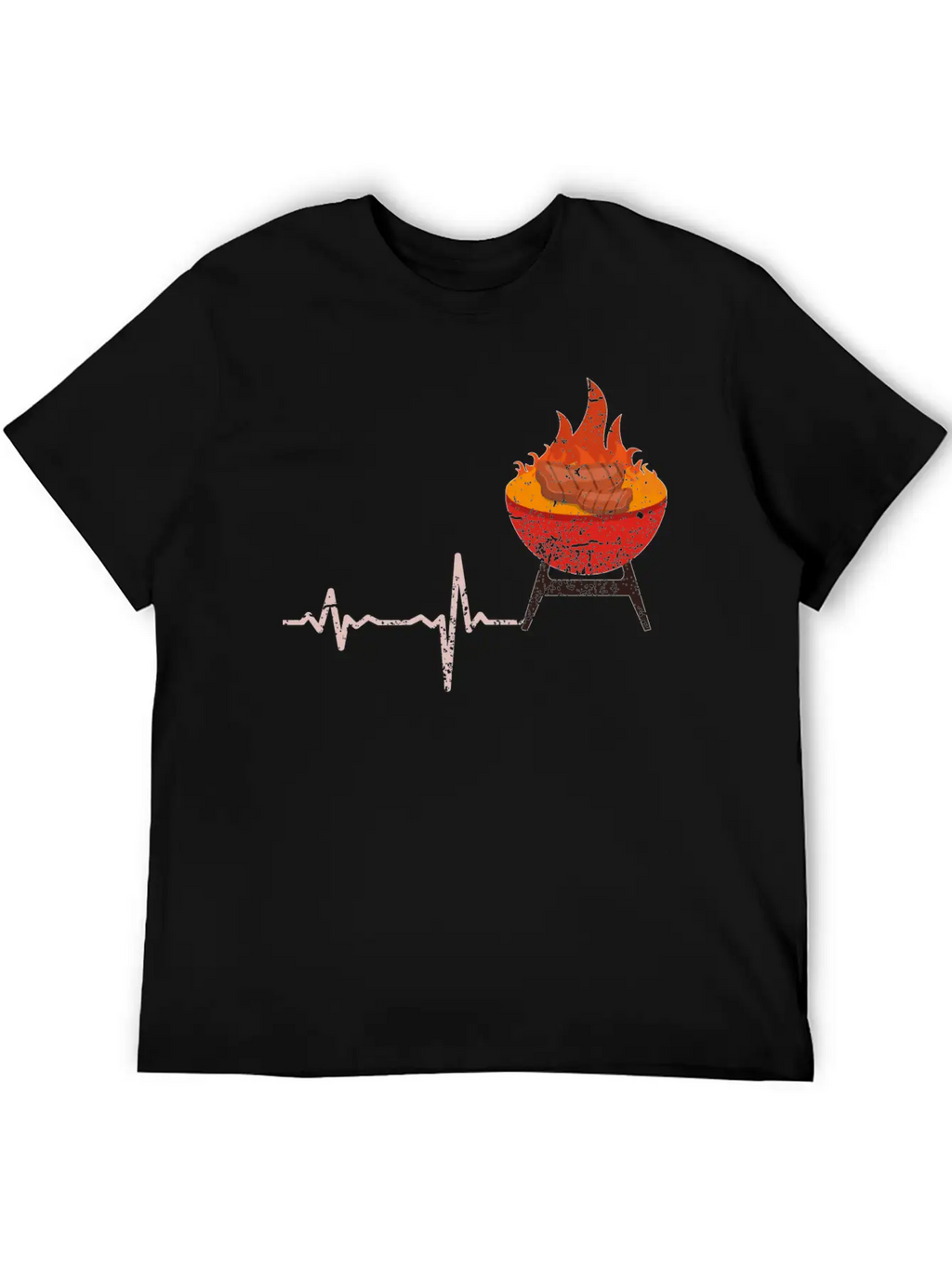 Gift Heartbeat BBQ Barbeque Steak Timeless Short Sleeve Tee – Comfy And Minimalist Design