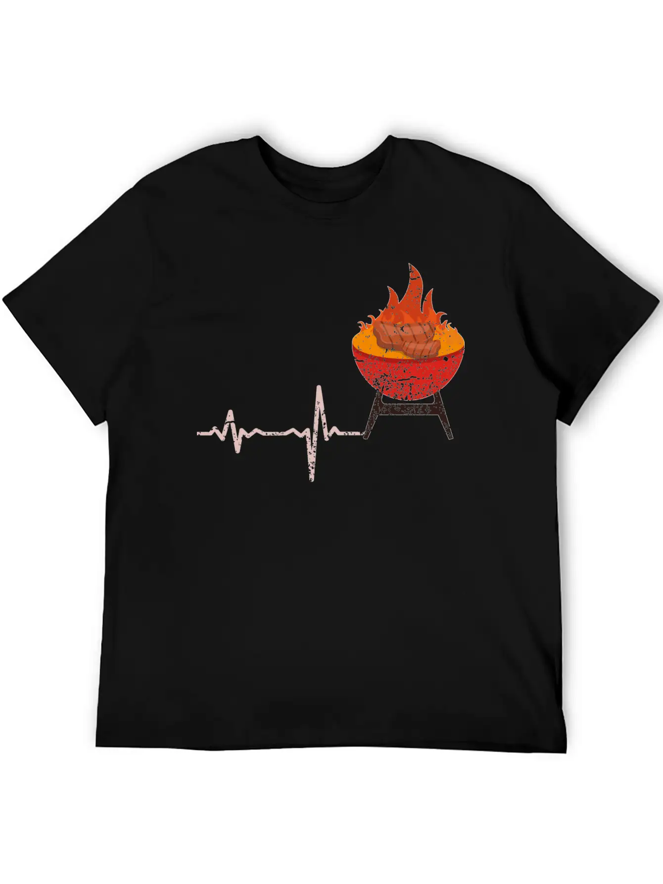 Gift Heartbeat BBQ Barbeque Steak Timeless Short Sleeve Tee – Comfy And Minimalist Design
