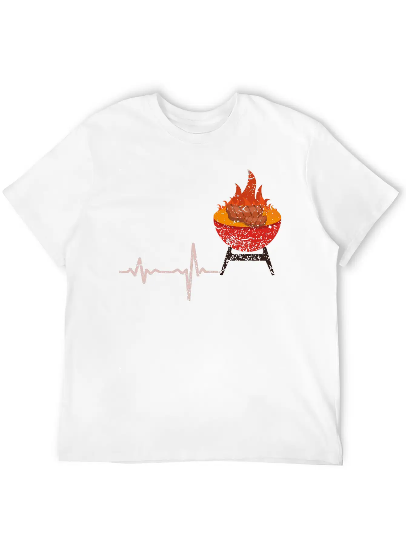Gift Heartbeat BBQ Barbeque Steak Timeless Short Sleeve Tee – Comfy And Minimalist Design
