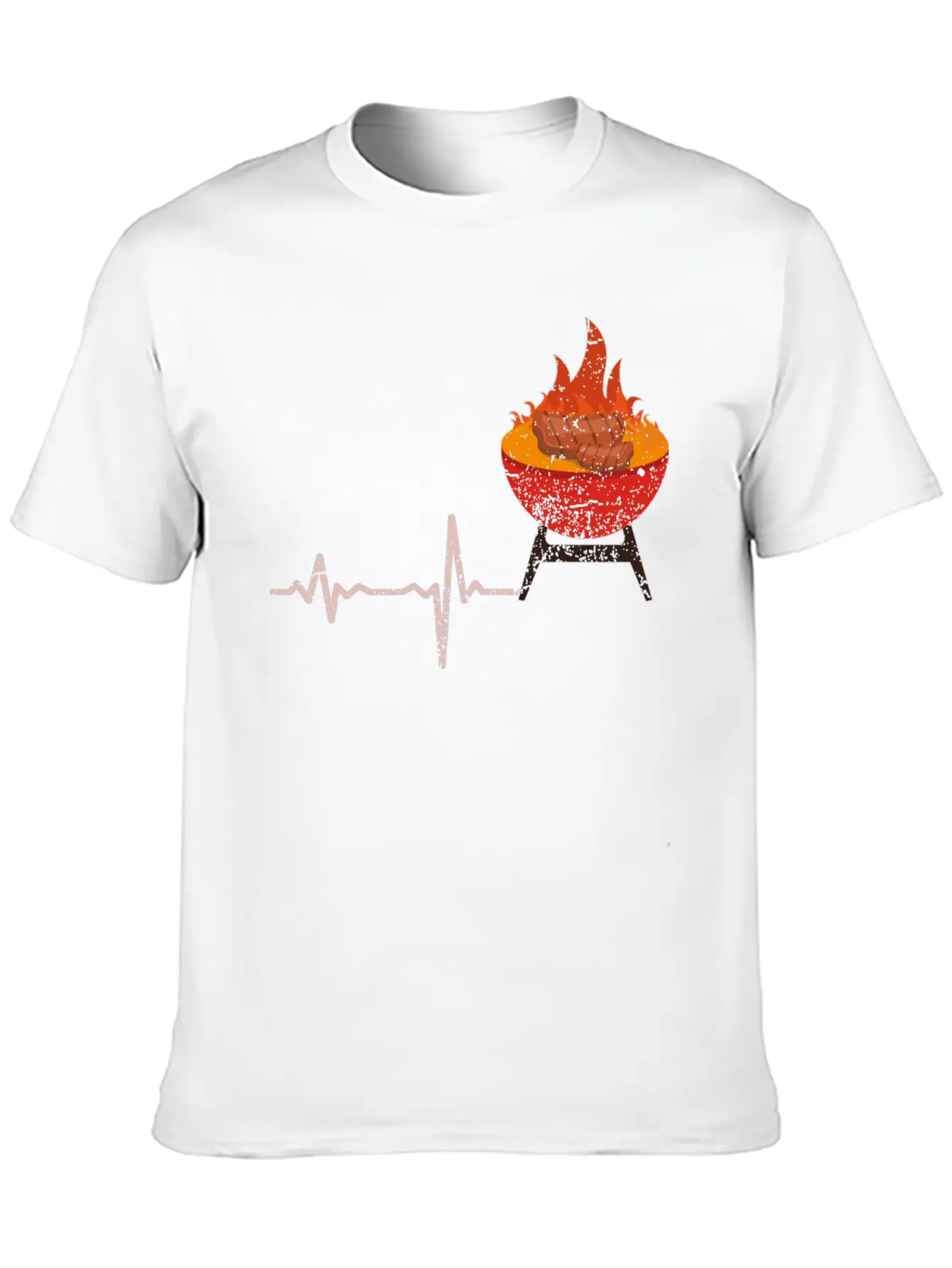 Gift Heartbeat BBQ Barbeque Steak Timeless Short Sleeve Tee – Comfy And Minimalist Design