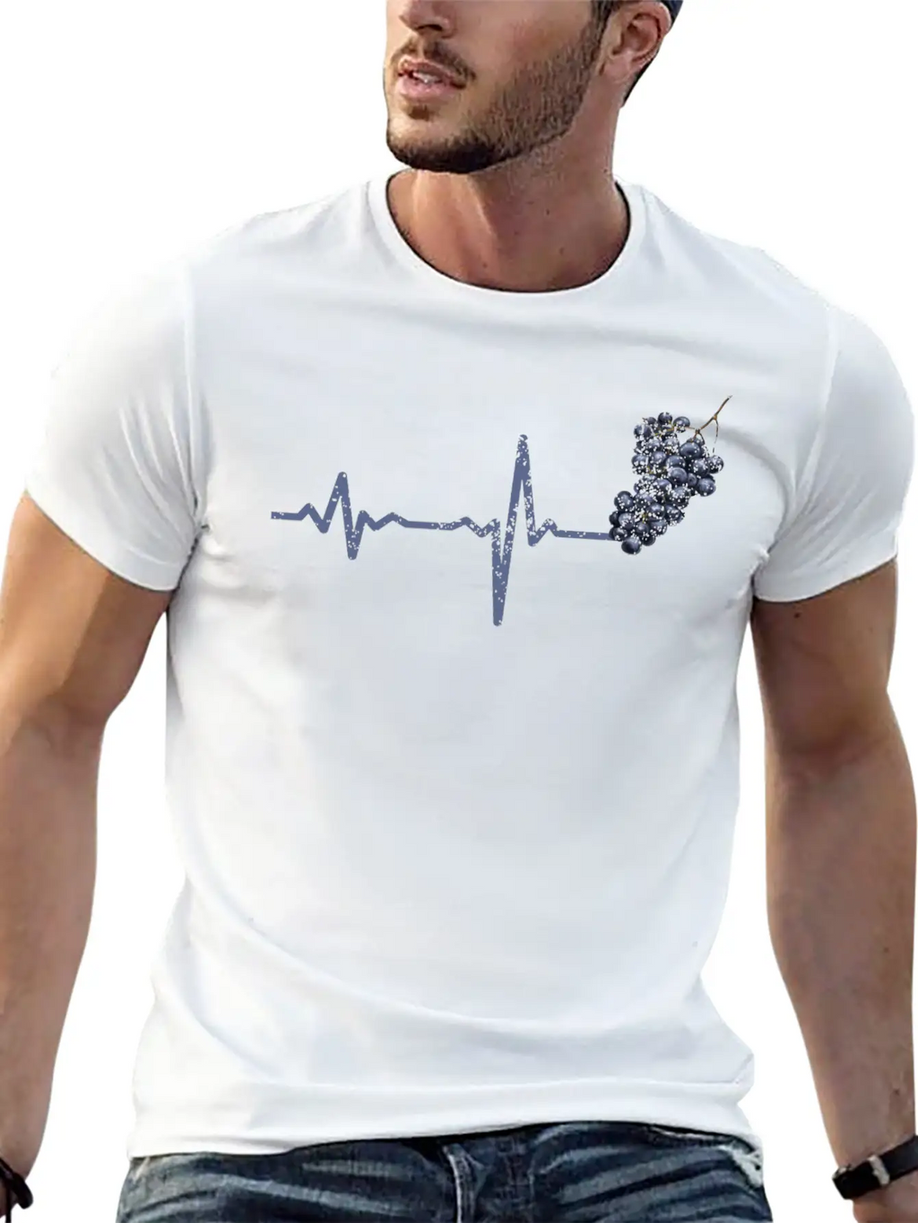 Gift Heartbeat Grapes Modern Fit Casual T-Shirt – Clean And Versatile Design