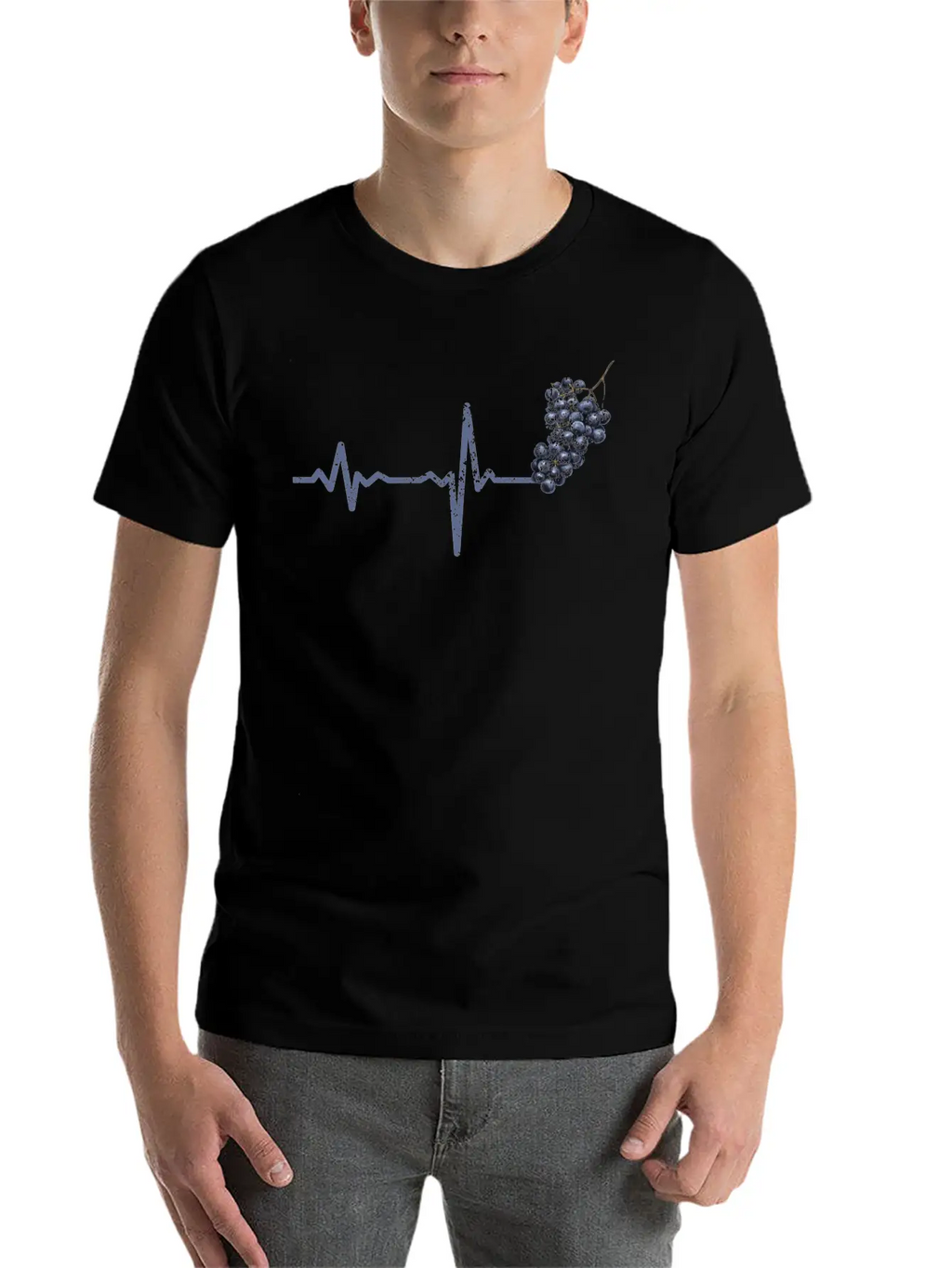 Gift Heartbeat Grapes Modern Fit Casual T-Shirt – Clean And Versatile Design