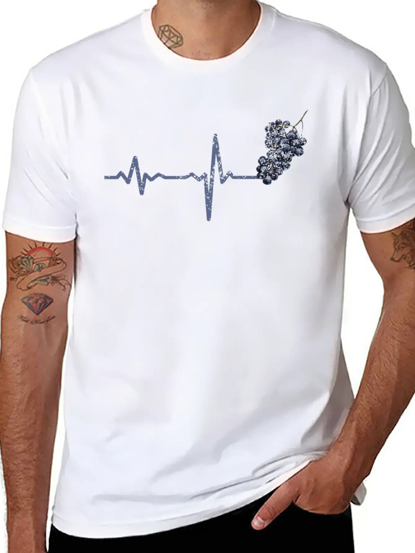 Gift Heartbeat Grapes Modern Fit Casual T-Shirt – Clean And Versatile Design