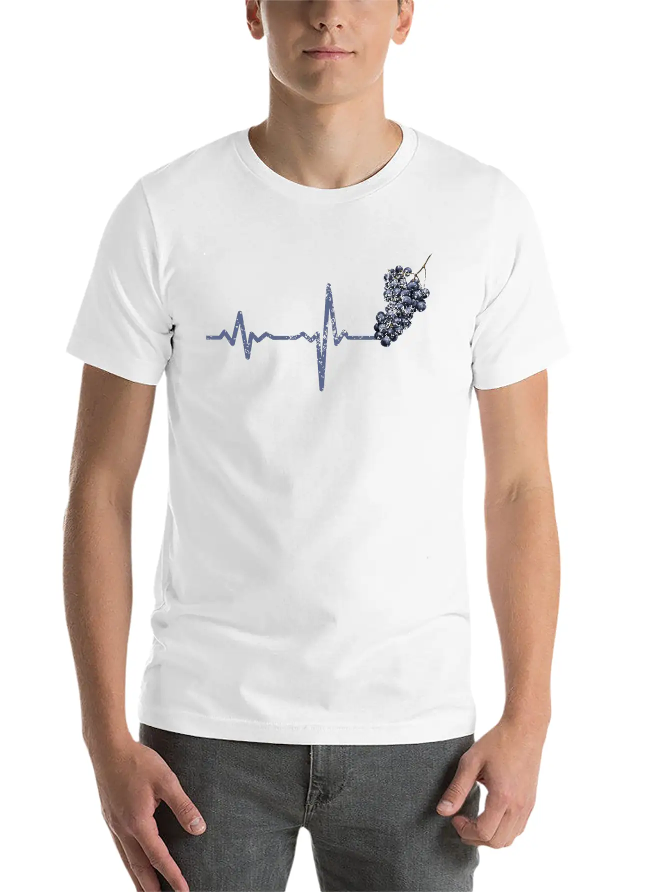 Gift Heartbeat Grapes Modern Fit Casual T-Shirt – Clean And Versatile Design
