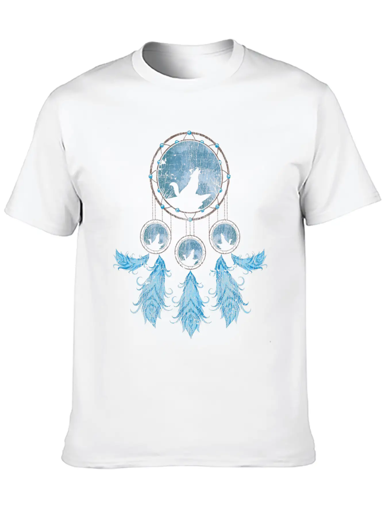 Gift Idea Feathers Dream Catcher Howling Wolf Modern Fit Casual T-Shirt – Clean And Versatile Design