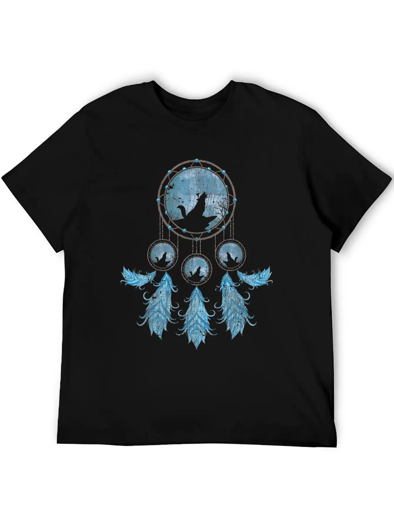Gift Idea Feathers Dream Catcher Howling Wolf Modern Fit Casual T-Shirt – Clean And Versatile Design
