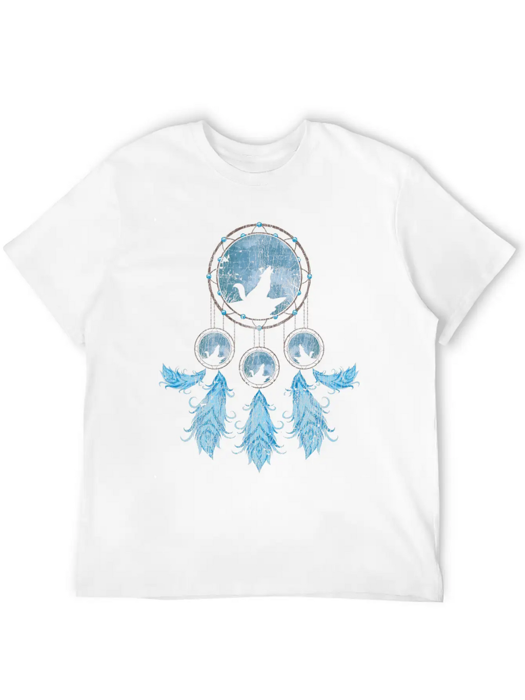 Gift Idea Feathers Dream Catcher Howling Wolf Modern Fit Casual T-Shirt – Clean And Versatile Design
