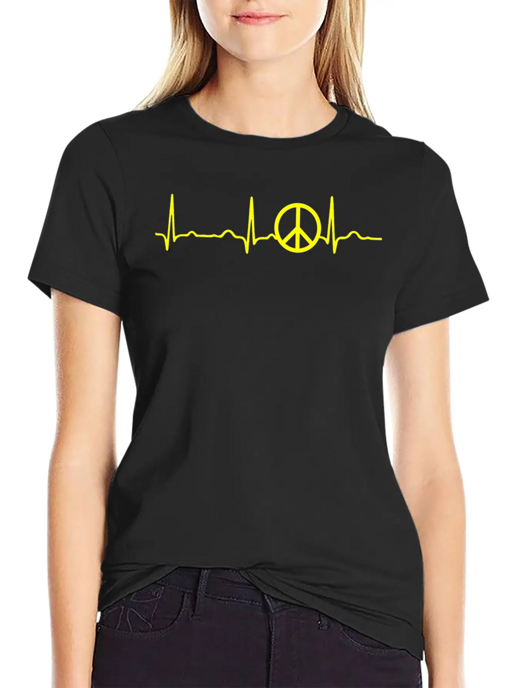 GIFT - PEACE YELLOW Classic Cotton Tee – Unisex Comfort For Any Season