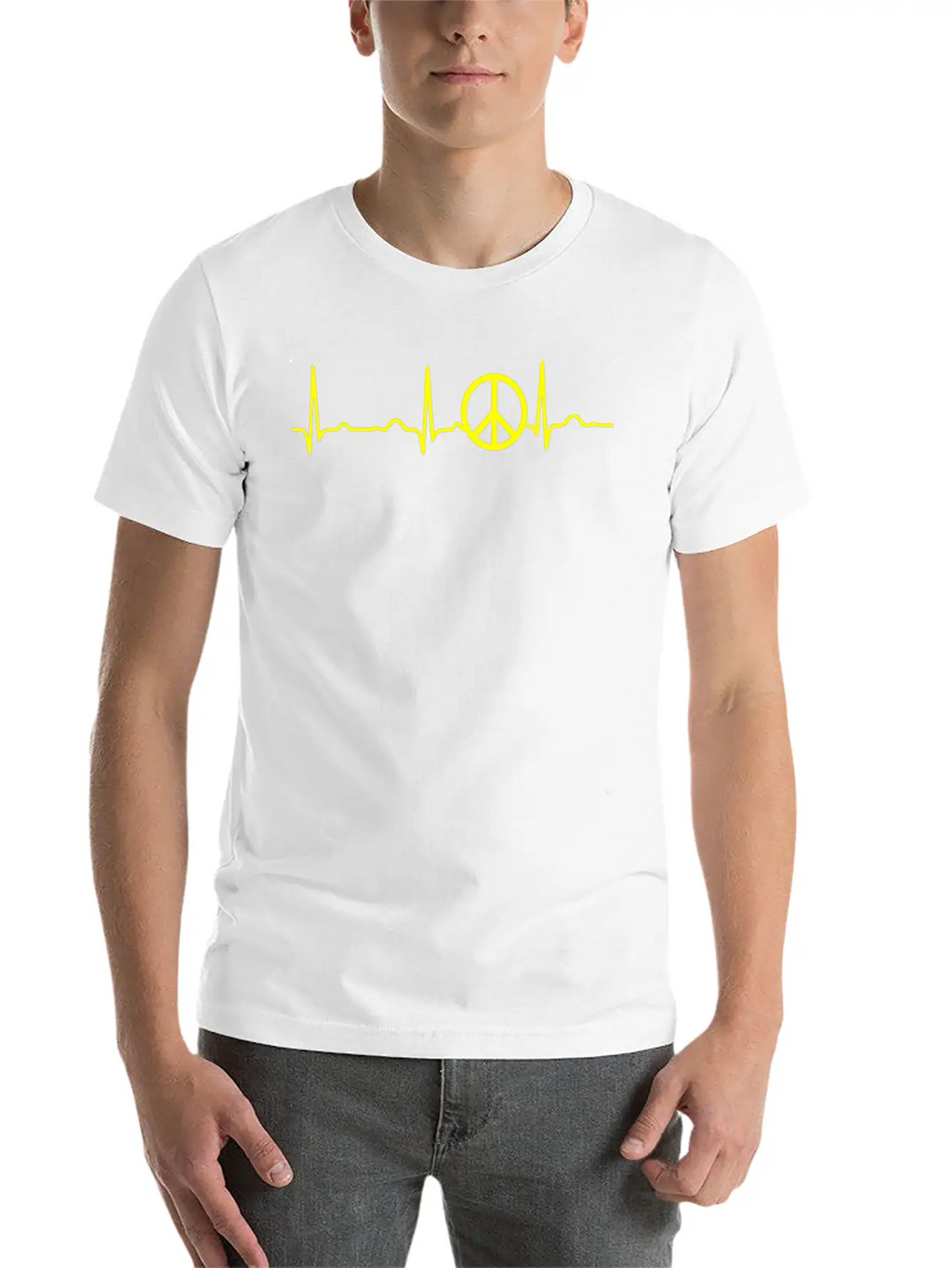 GIFT - PEACE YELLOW Classic Cotton Tee – Unisex Comfort For Any Season