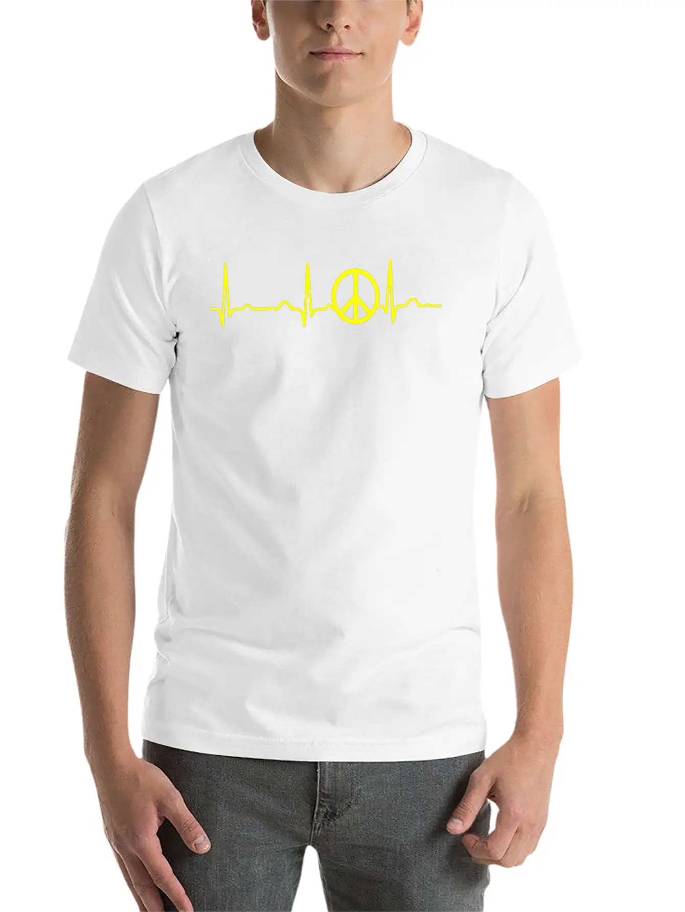 GIFT - PEACE YELLOW Classic Cotton Tee – Unisex Comfort For Any Season