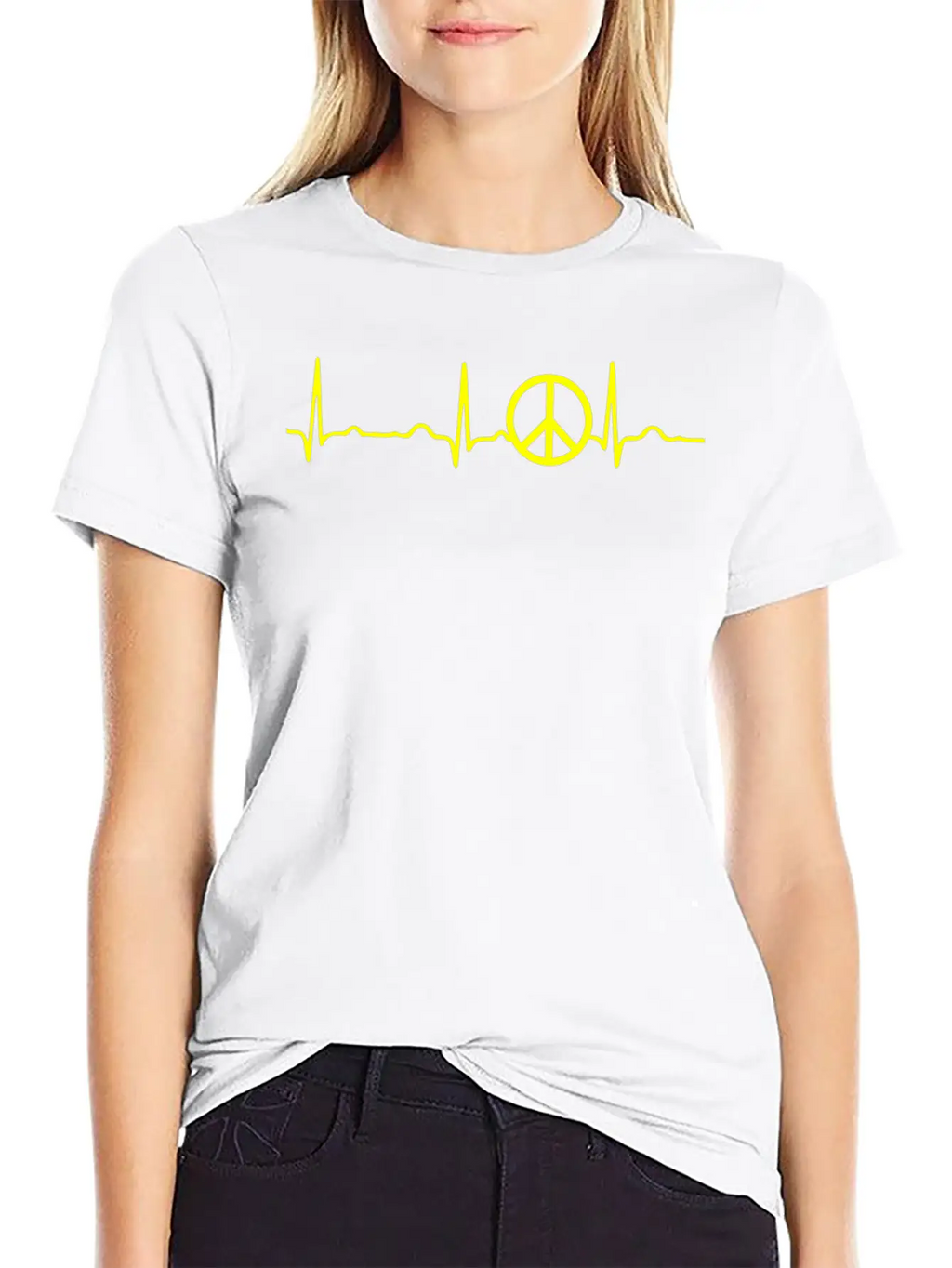 GIFT - PEACE YELLOW Classic Cotton Tee – Unisex Comfort For Any Season