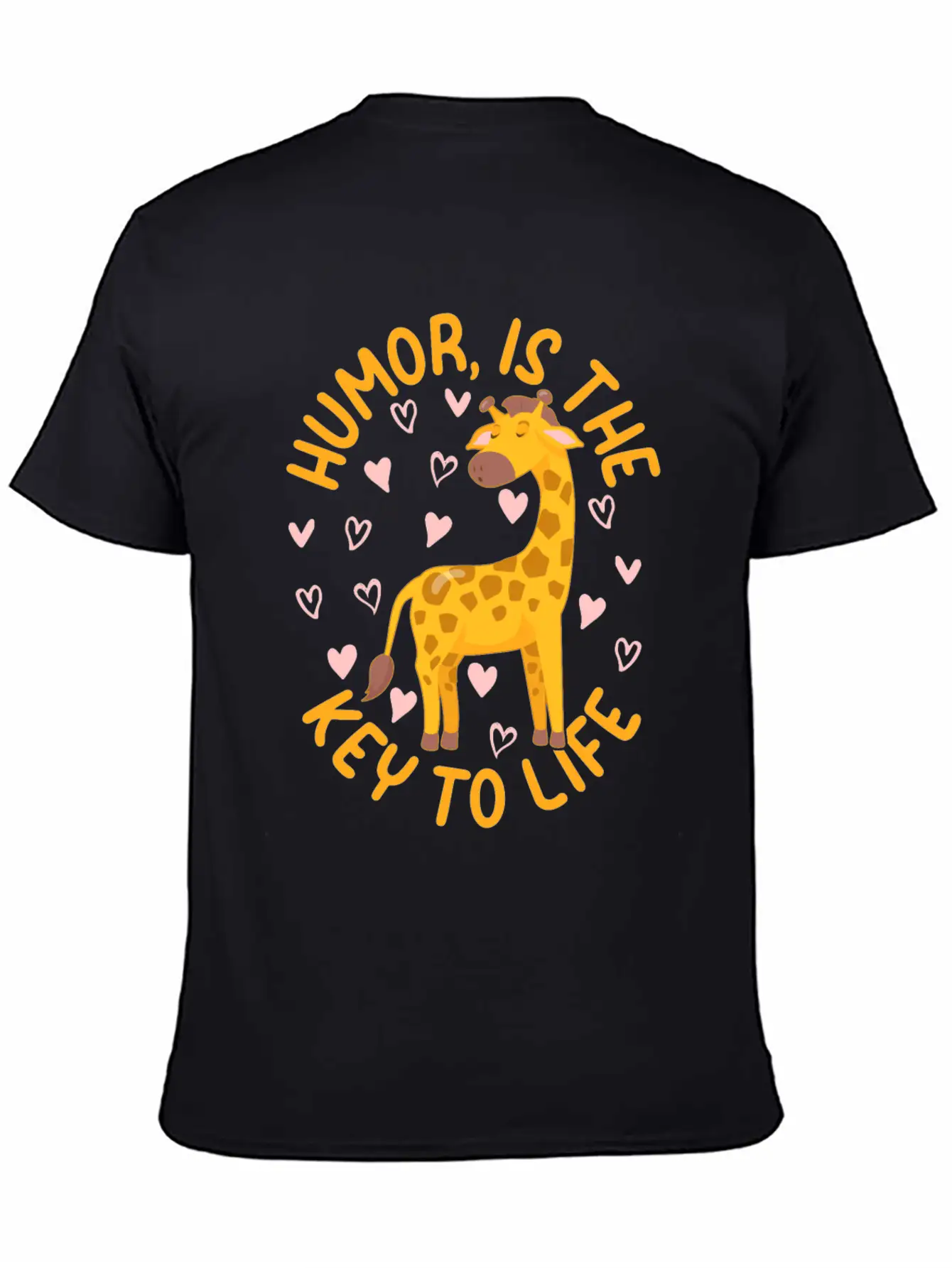 Giraffe - Humor Is The Key To Life - Cute Giraffe Modern Fit Casual T-Shirt – Clean And Versatile Design