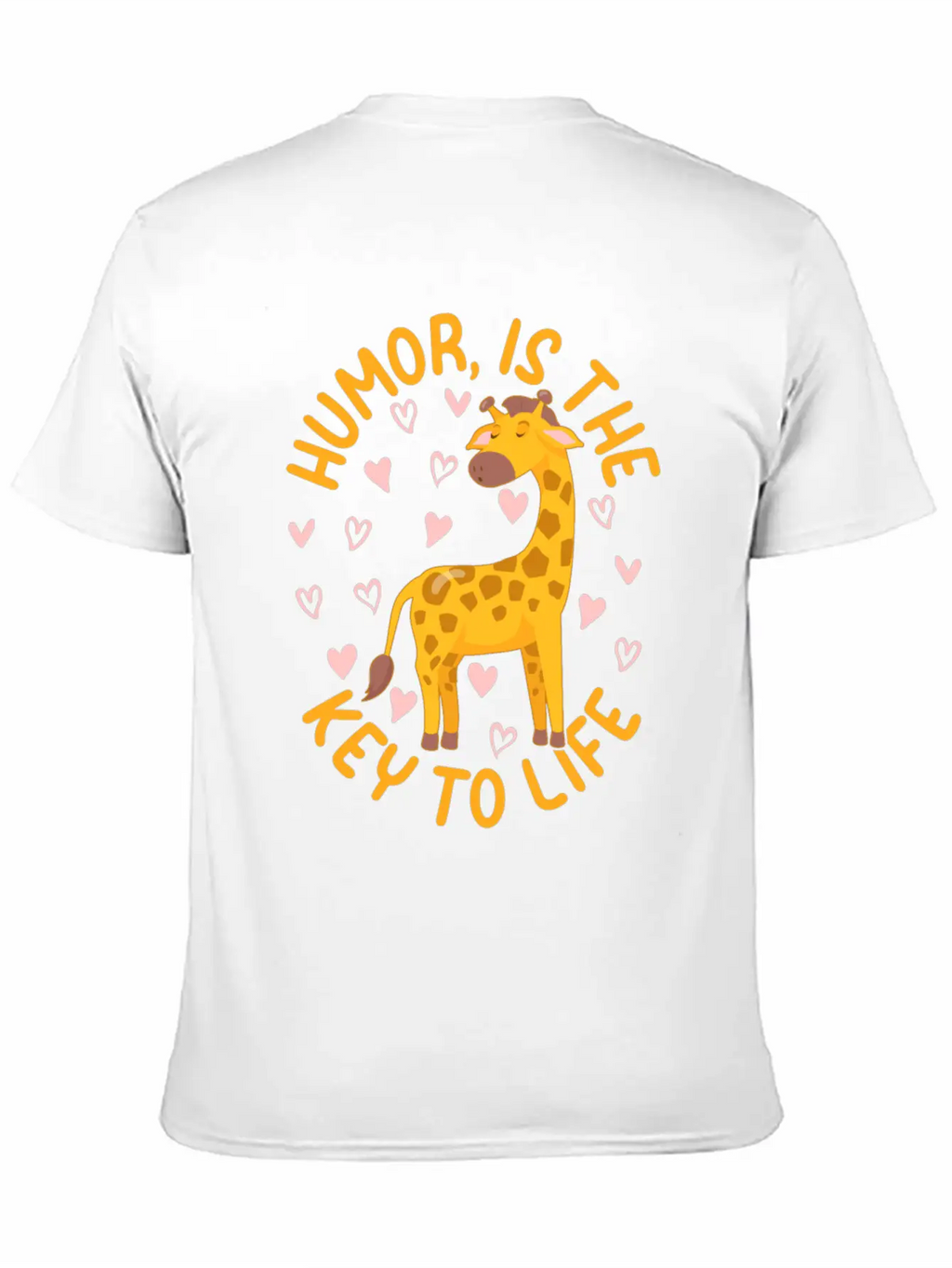 Giraffe - Humor Is The Key To Life - Cute Giraffe Modern Fit Casual T-Shirt – Clean And Versatile Design