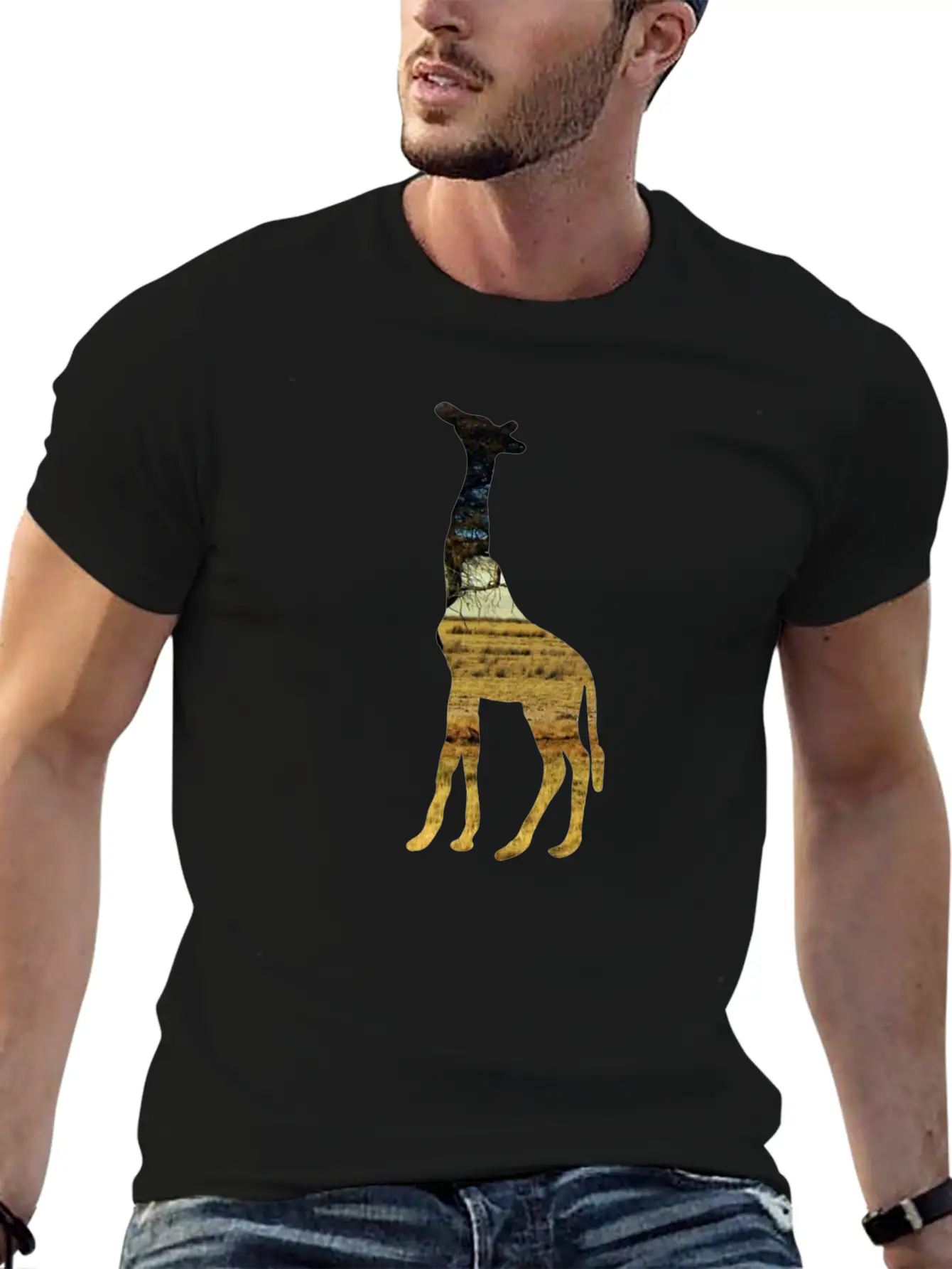 Giraffe In The Steppe Classic Cotton Tee – Unisex Comfort For Any Season